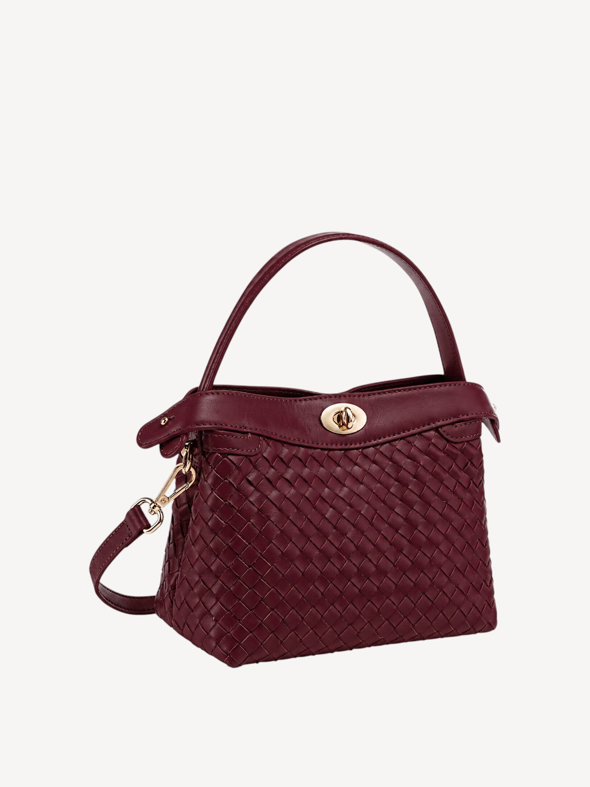 Florence Top Handle Woven Bag - Burgundy