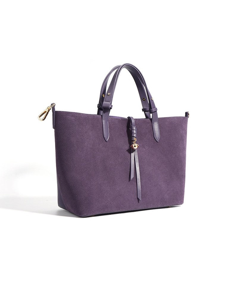 Suede Tote Bag - Purple