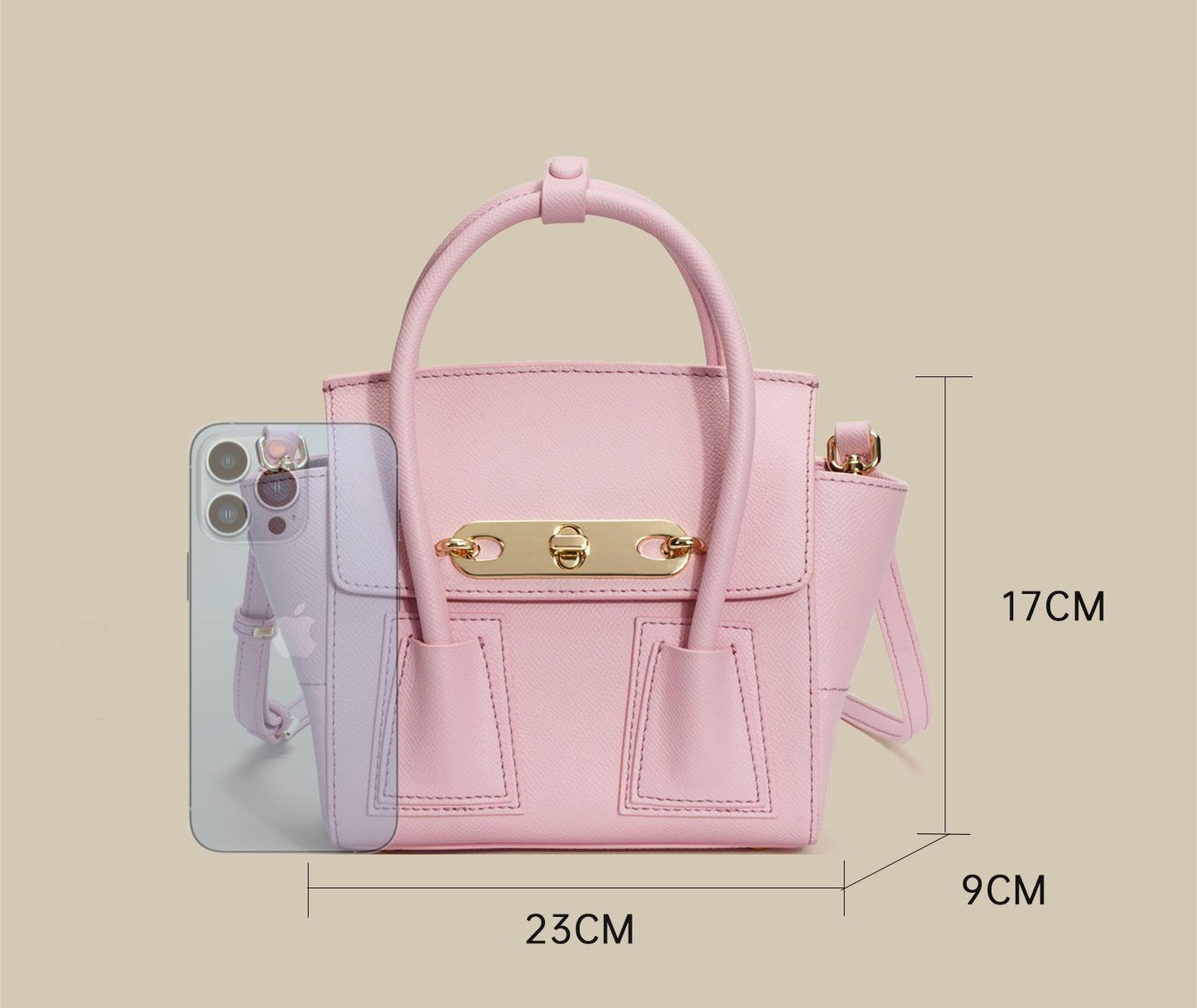 First Layer Cowhide Sini Tote Box Bag