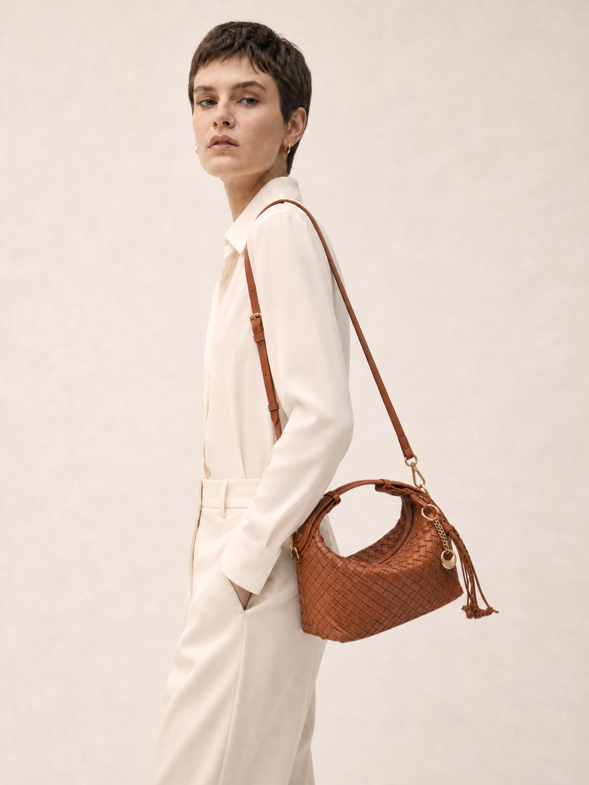 Camilla Half Moon Woven - Brown