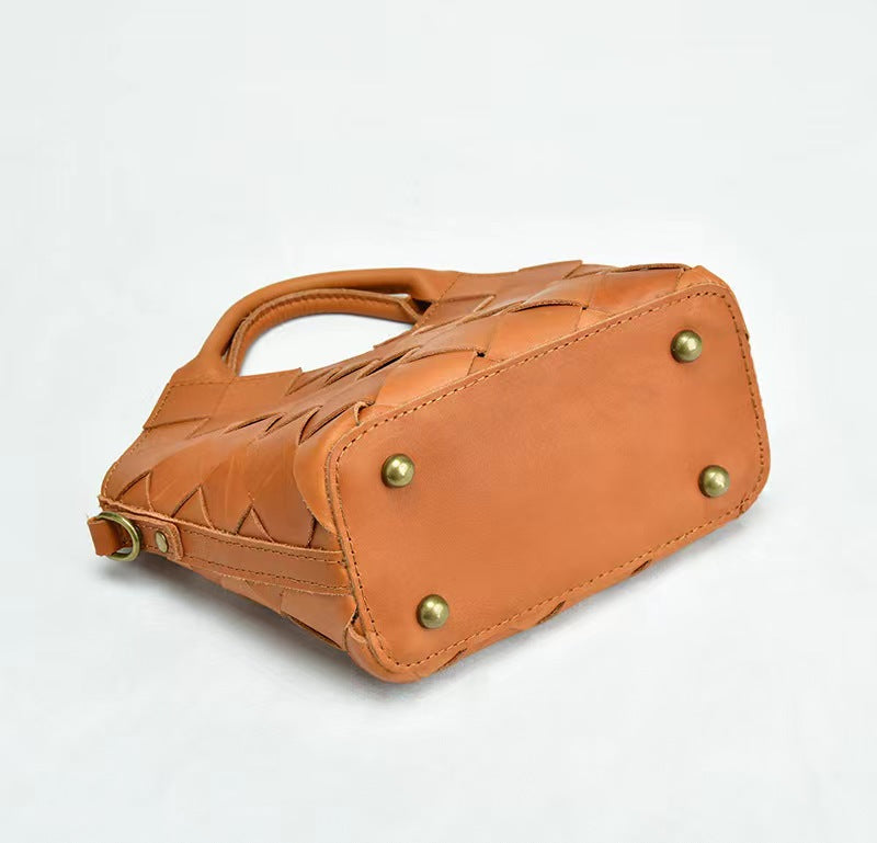 First Layer Cowhide Agnes Woven Tote Bag