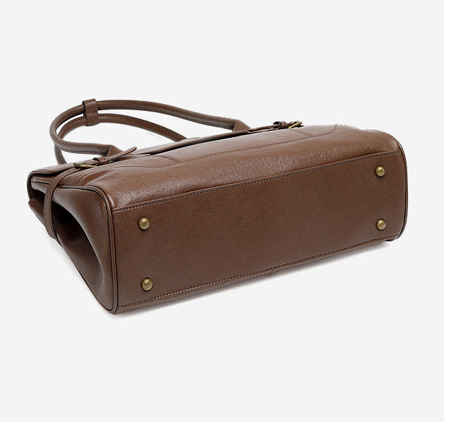 Wax Leather Top Handle - Grey