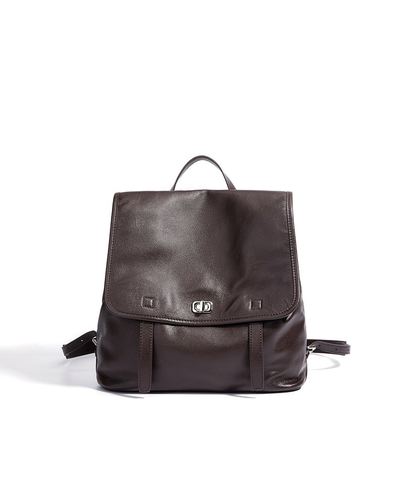 Vegetable-Tanned Cowhide Backpack - Black