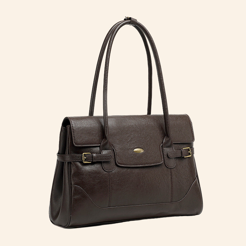 Wax Leather Top Handle - Grey