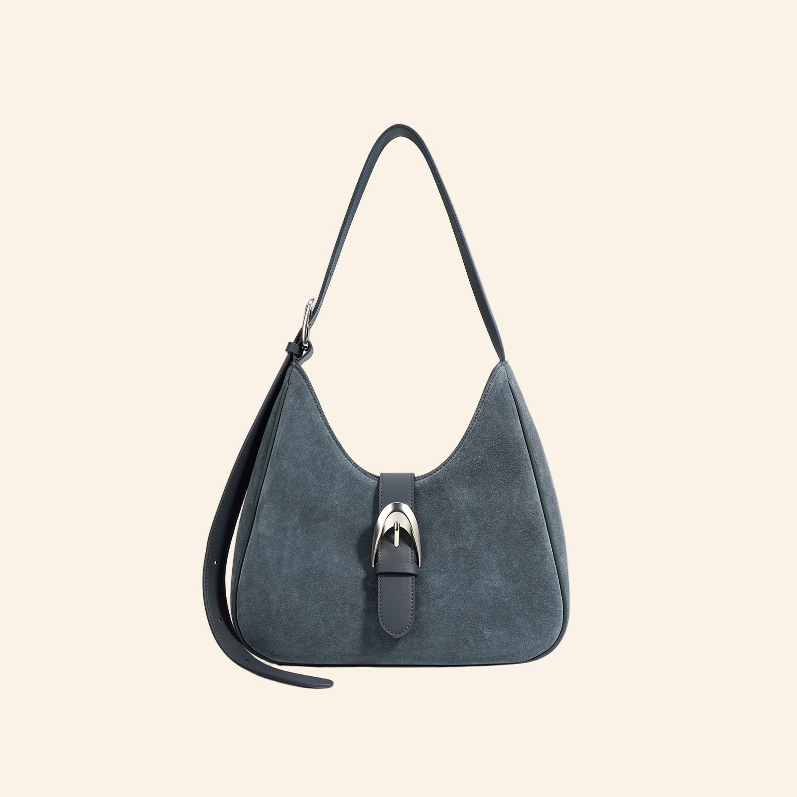 Suede Shoulder Bag - Blue