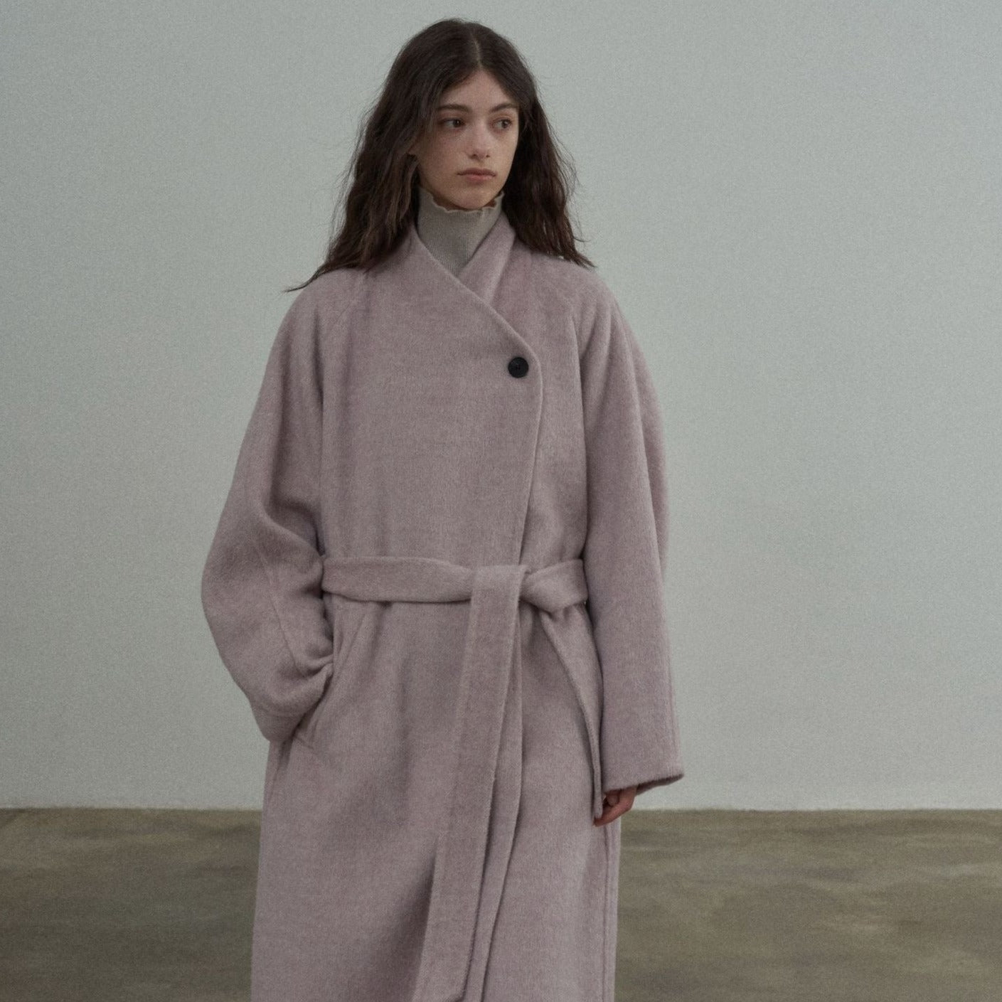 Handmade Lamb Wool Blanche Overcoat