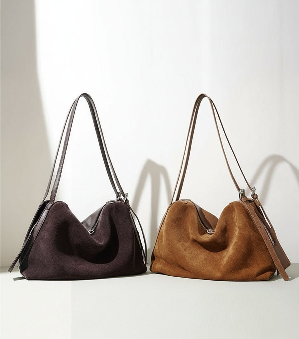 Suede Pillow Shoulder - Coffee