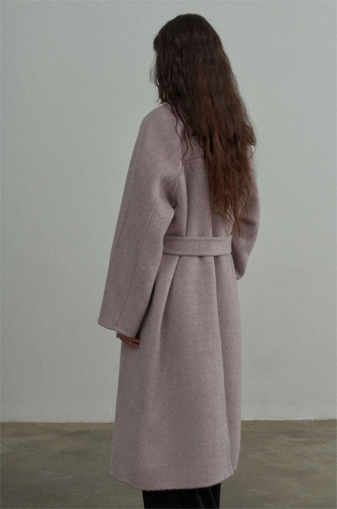 Handmade Lamb Wool Blanche Overcoat