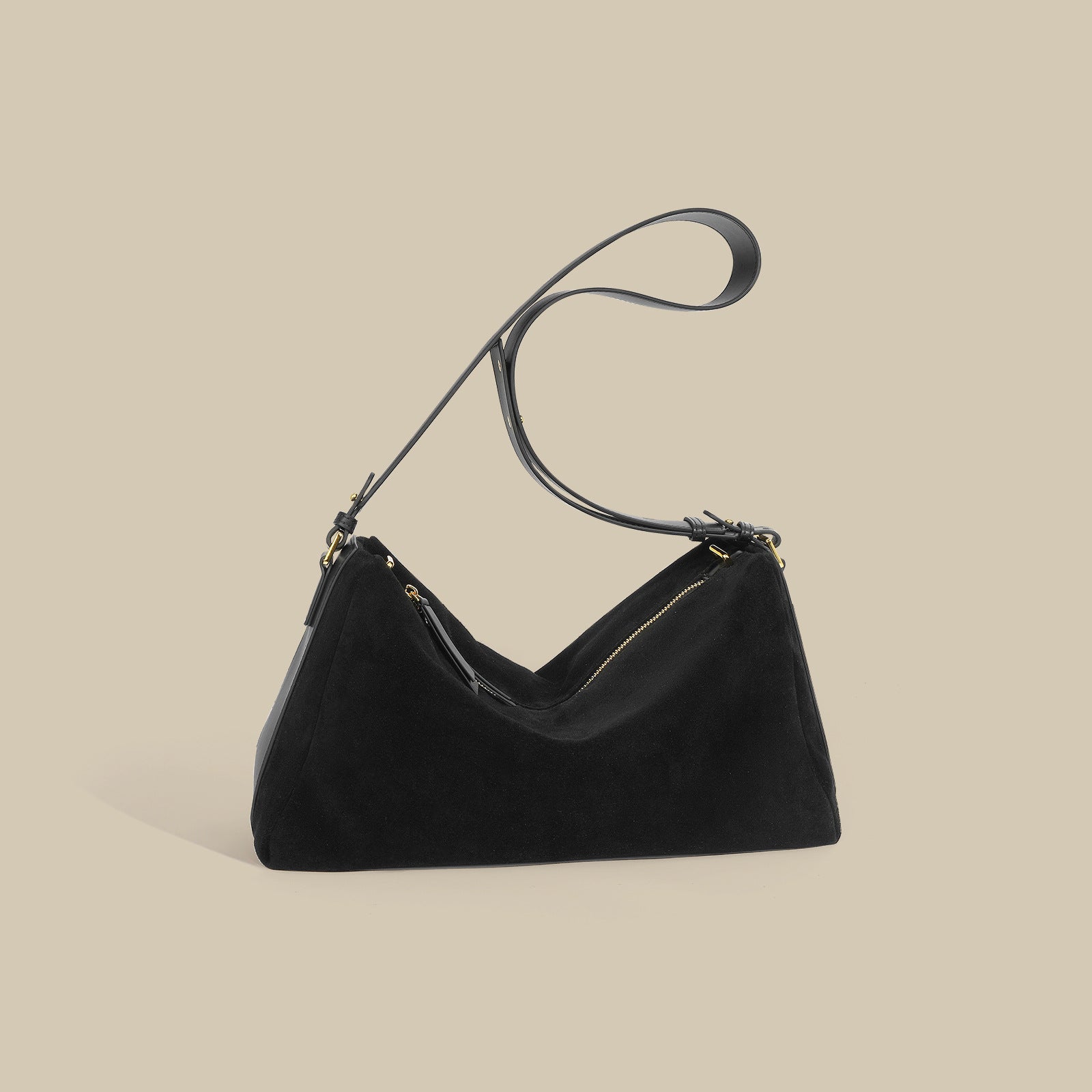 Suede Top Handle/Crossbody - Brown