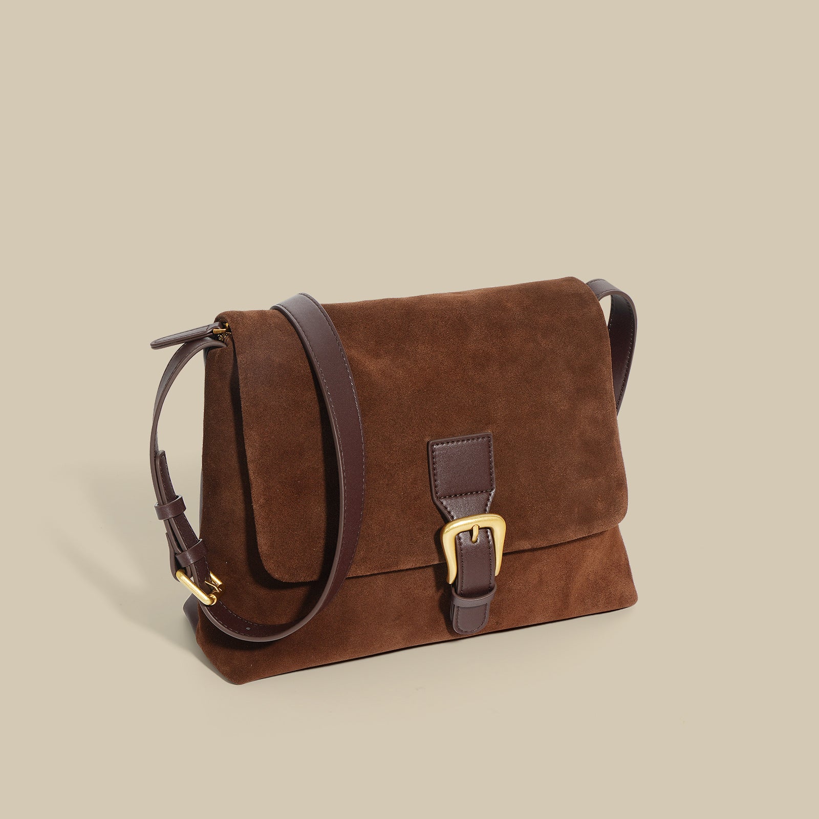 Suede Crossbody - Brown