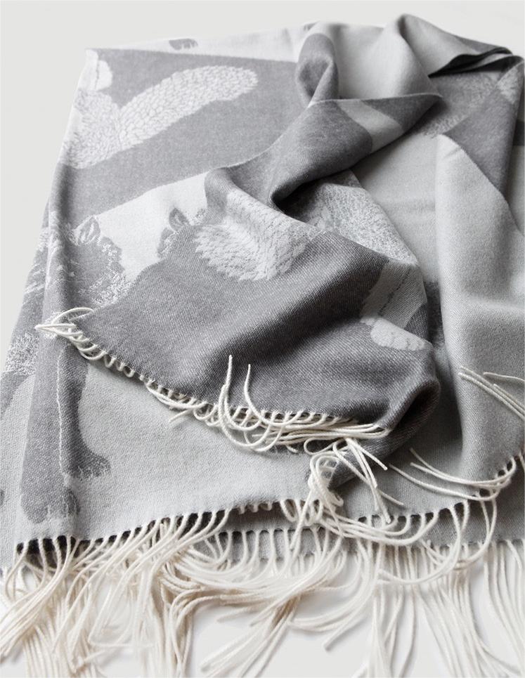 100% Lamb Wool Wolf Blanket
