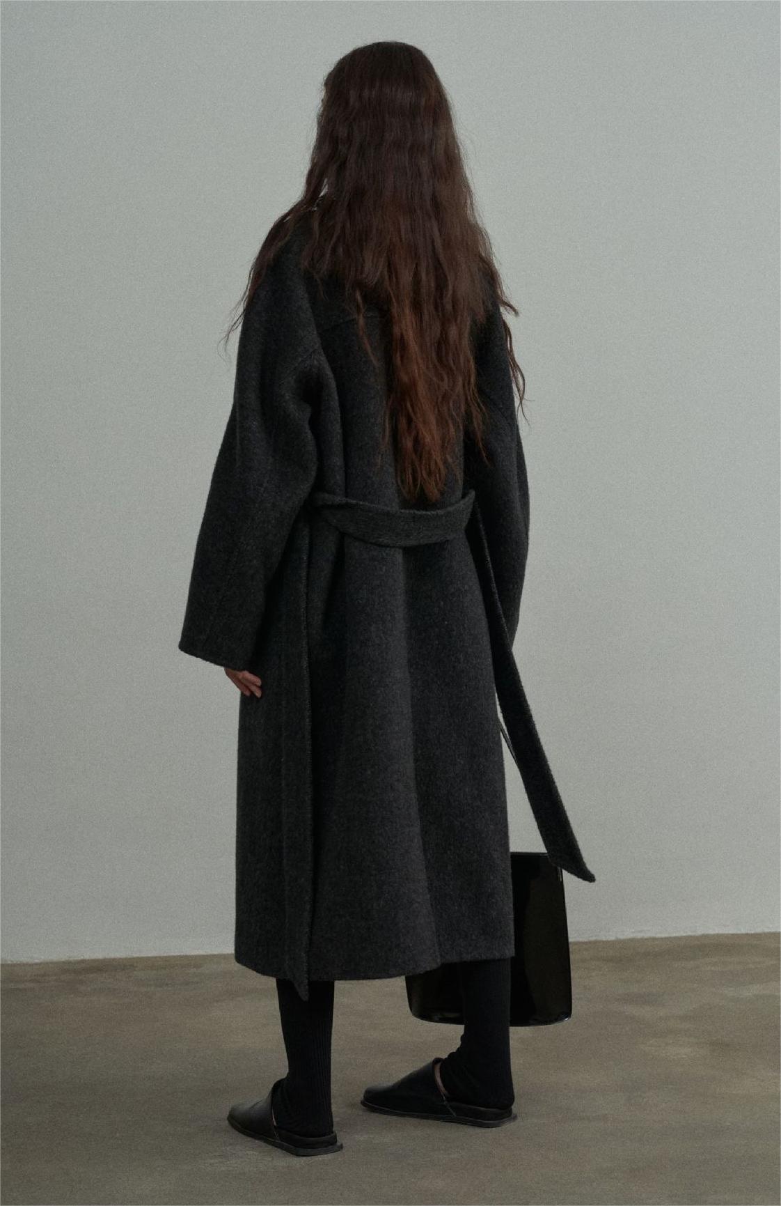 Handmade Lamb Wool Blanche Overcoat