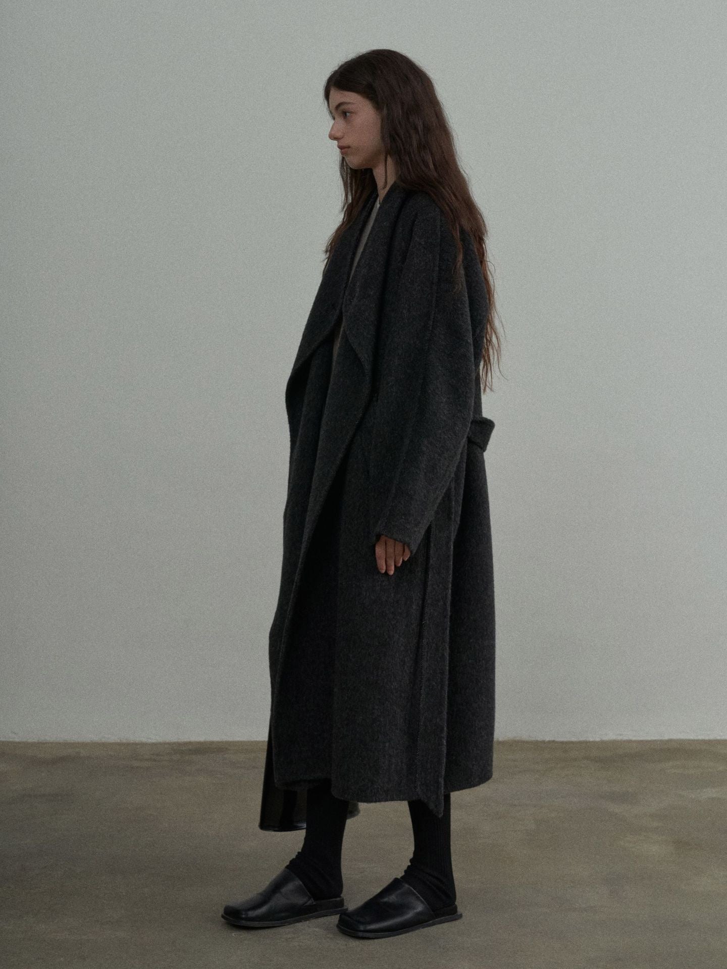 Handmade Lamb Wool Blanche Overcoat