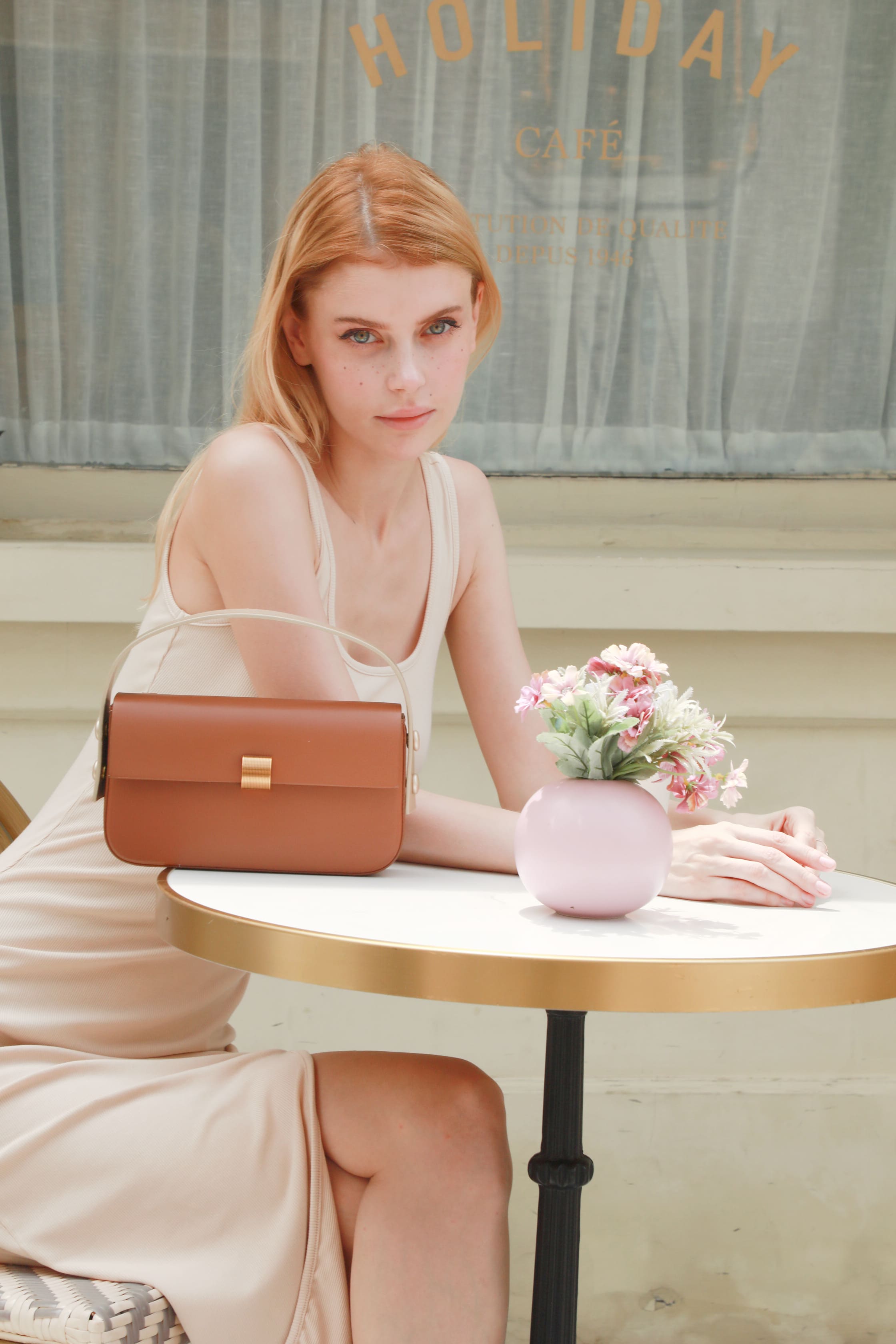 Riley Top Handle Bag - Caramel