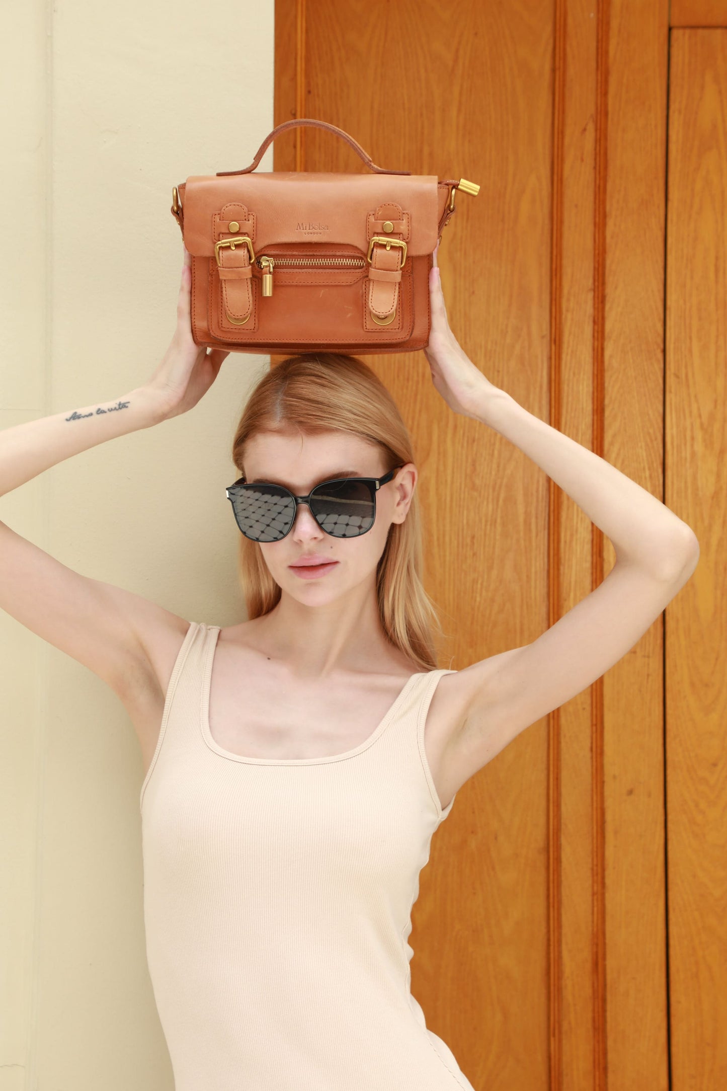 Genuine Vegetable Tanned Leather Veda Tote/Shoulder/Crossbody Bag
