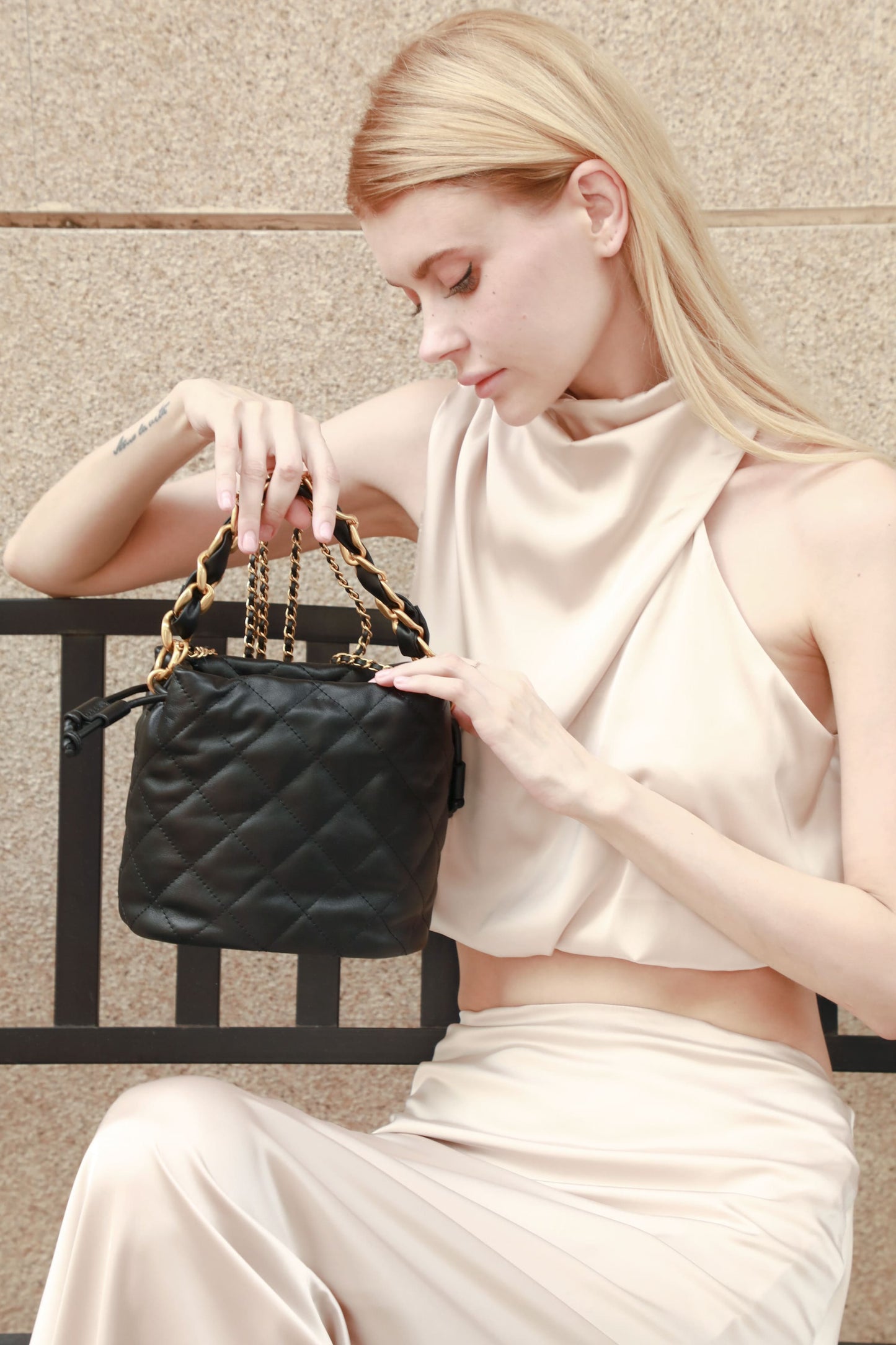 First Layer Cowhide Bertha Shoulder/Tote Bag