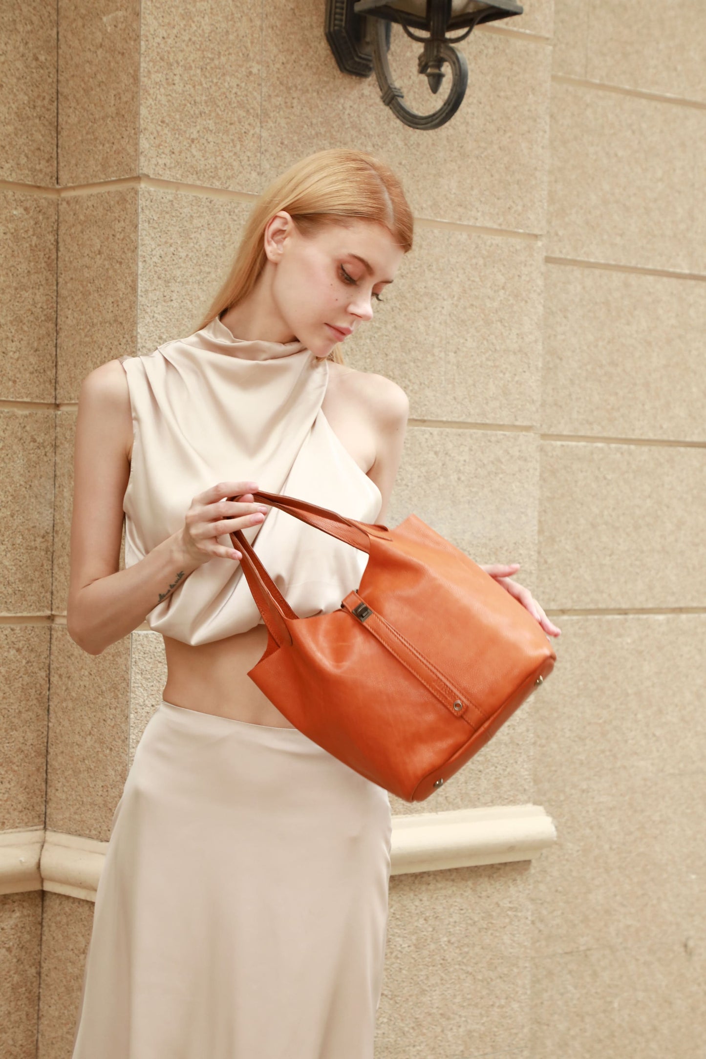 Genuine Vegetable Tanned Leather Yara Tote Bag