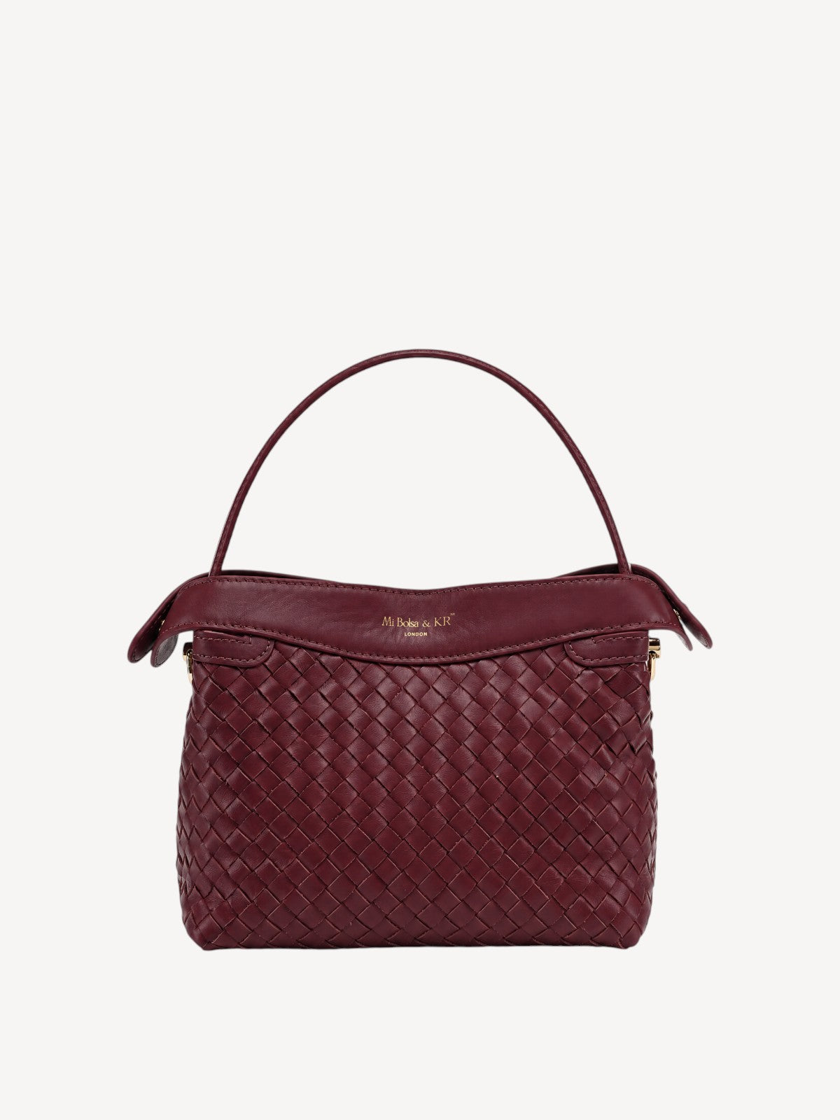 Florence Top Handle Woven Bag - Burgundy