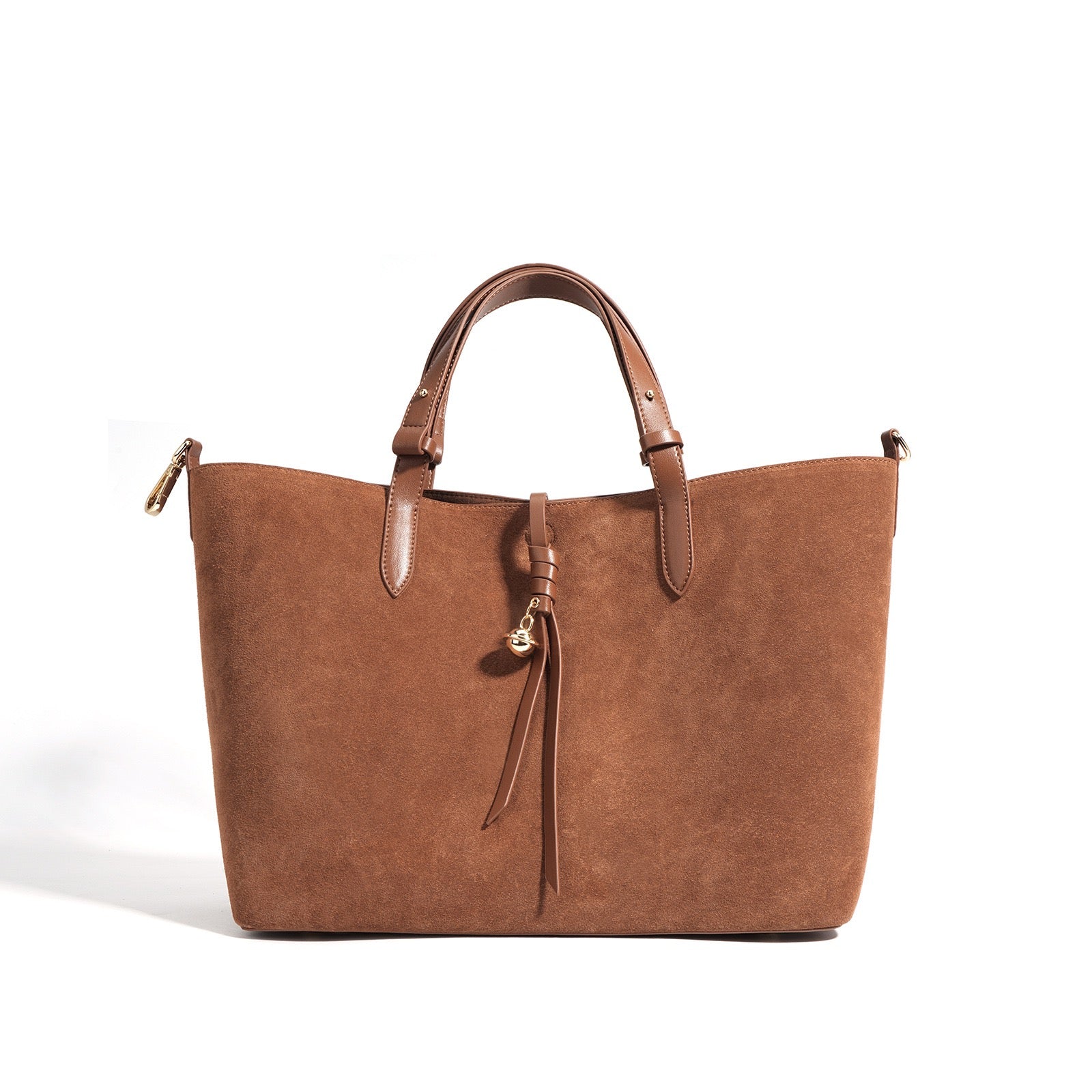Suede Tote Bag - Brown