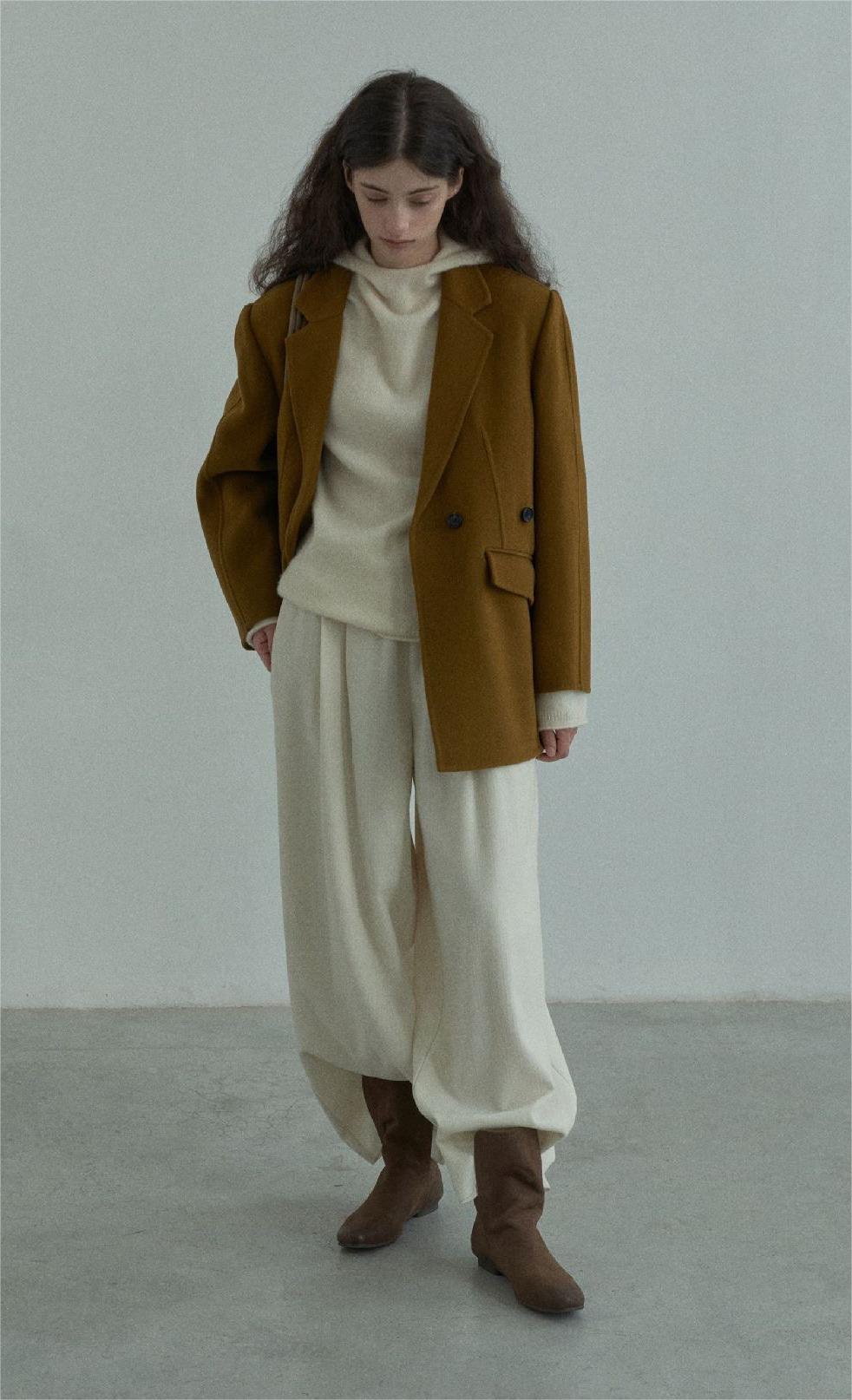 Handmade Lamb Wool Rose Overcoat
