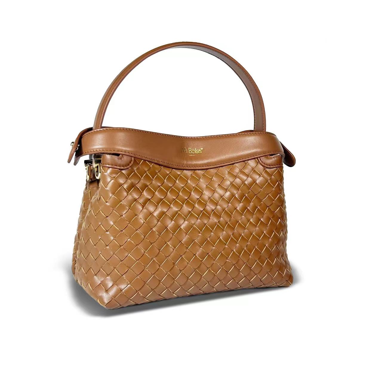 Florence Top Handle Woven - Caramel