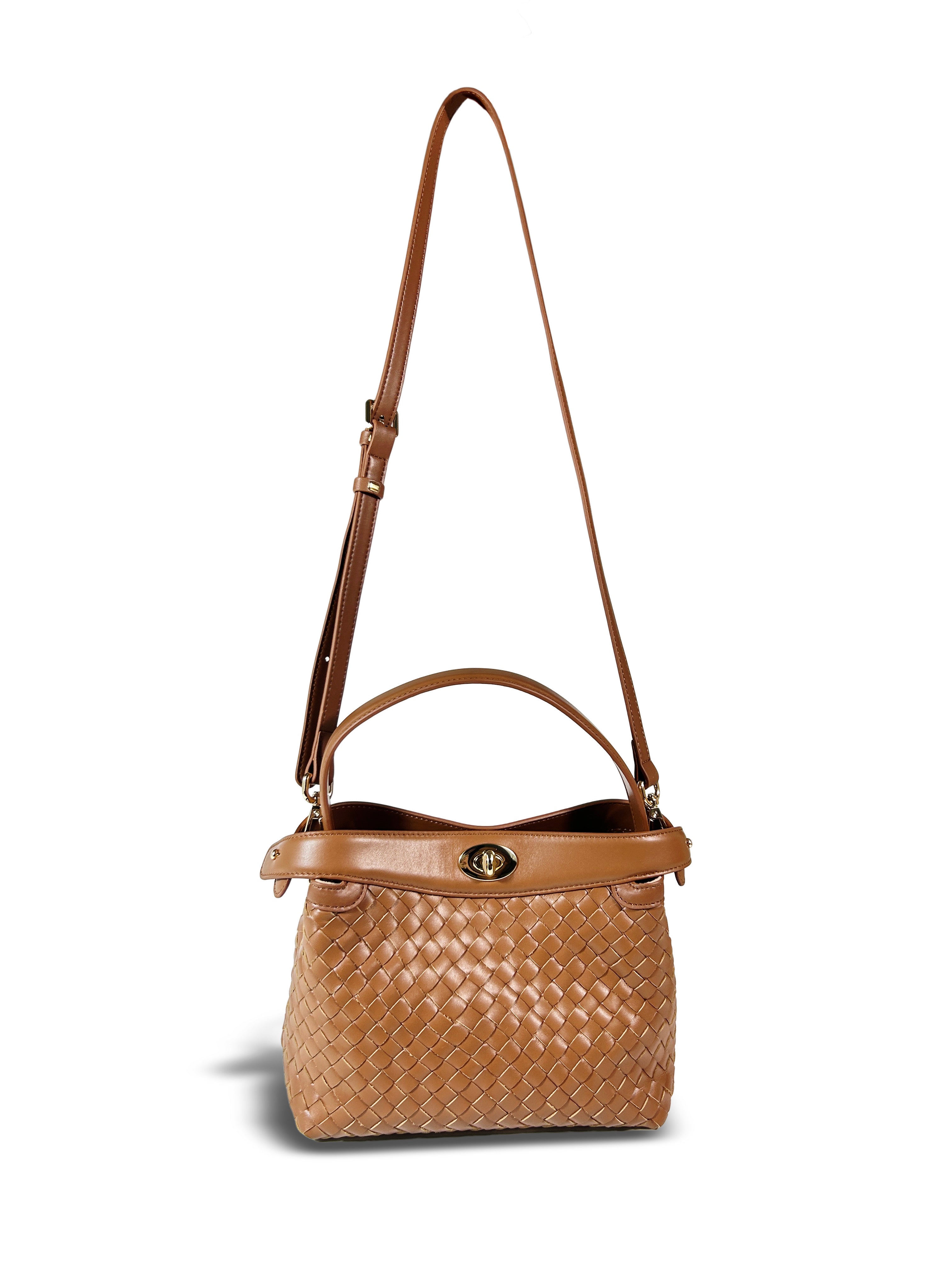 Florence Top Handle Woven - Caramel