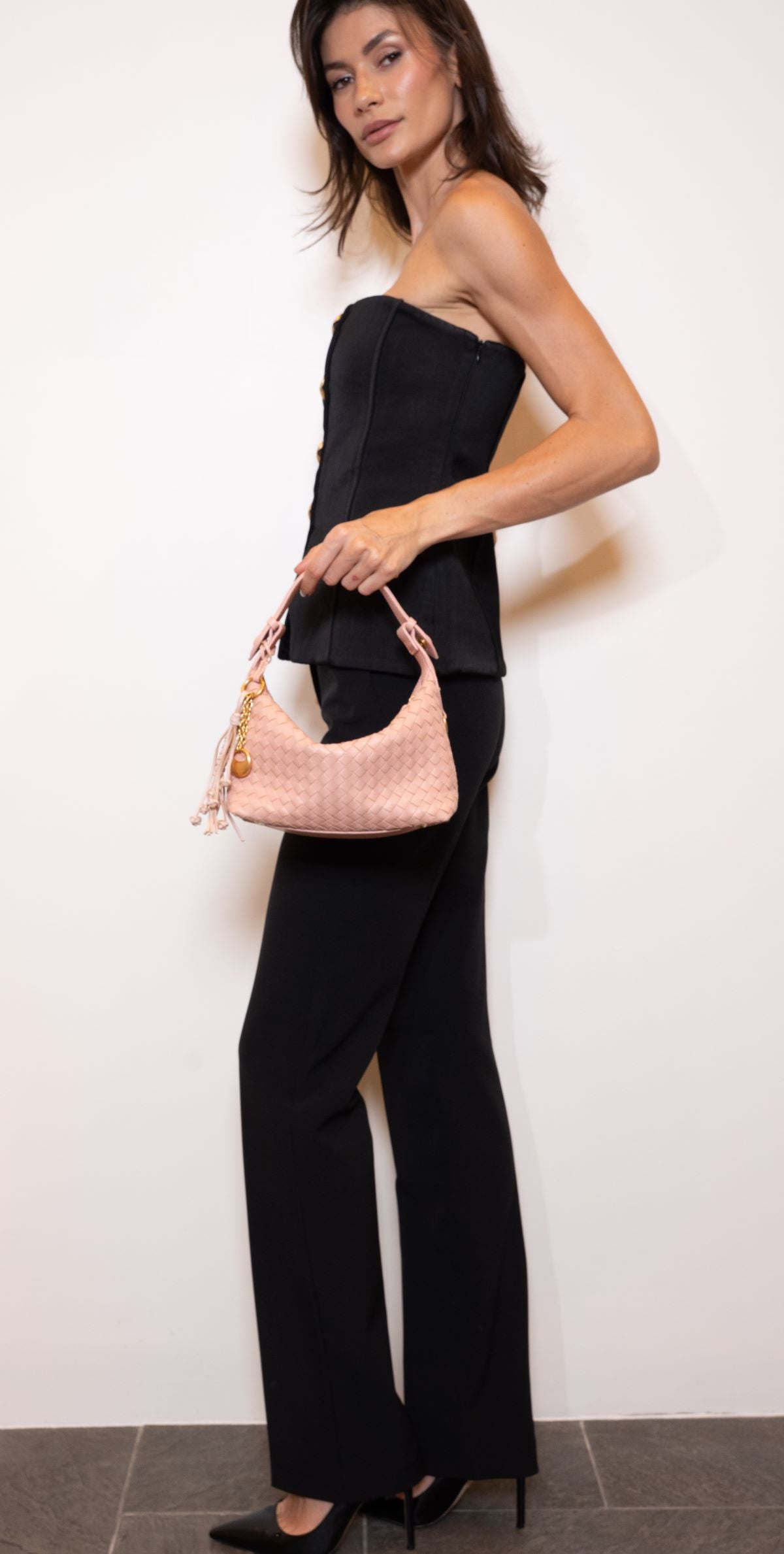 Camilla Half Moon Woven - Bubble Green