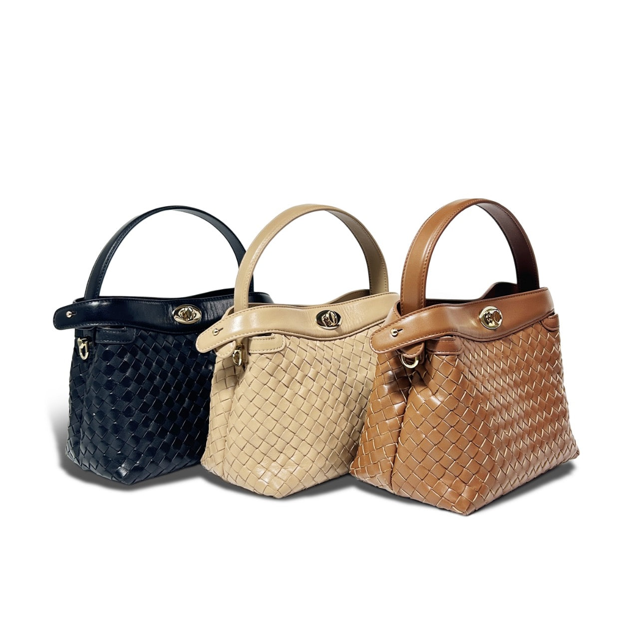 Florence Top Handle Woven - Caramel