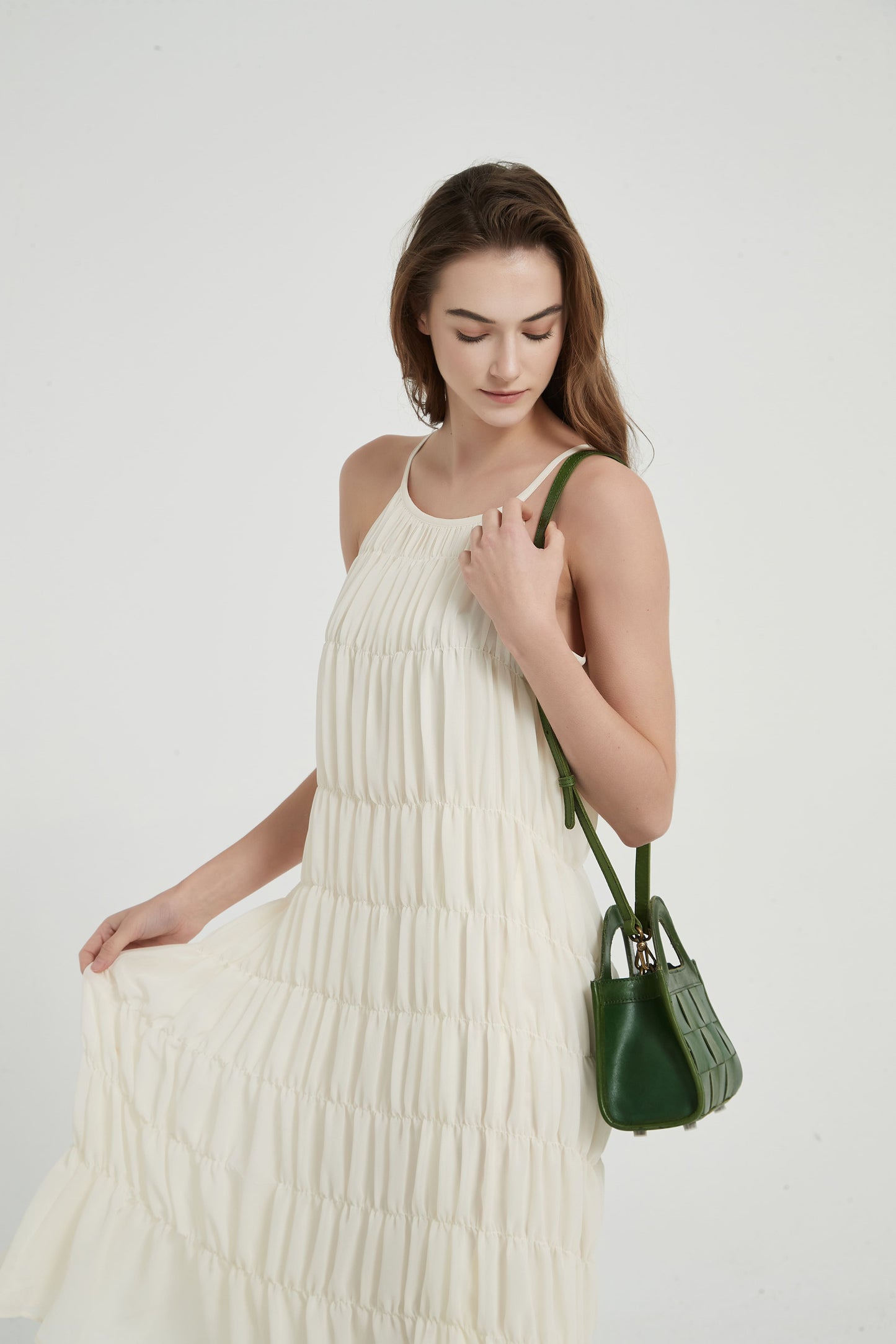 First Layer Cowhide Bristol Woven Bag