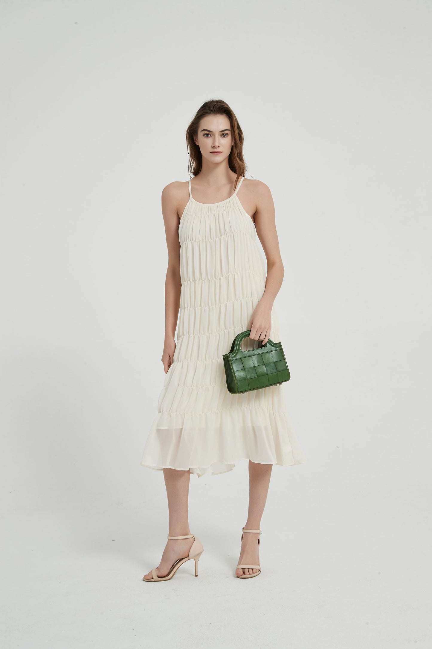 First Layer Cowhide Bristol Woven Bag