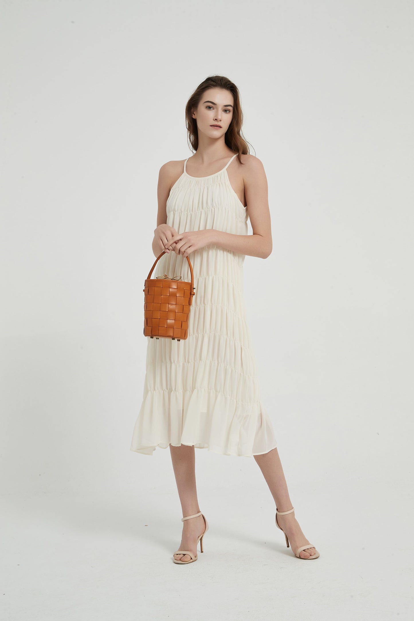 First Layer Cowhide Lucy Woven Tote Bag