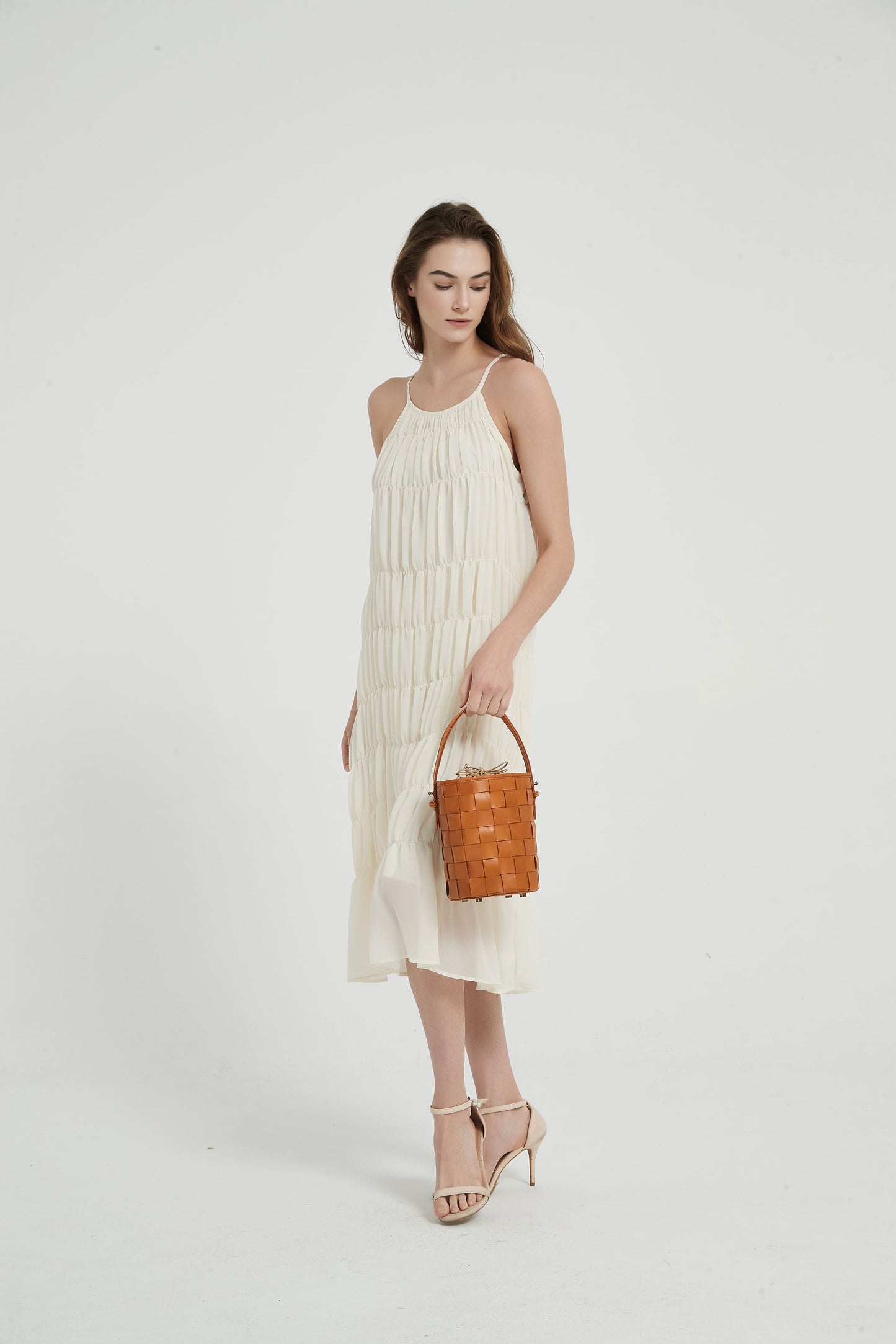 First Layer Cowhide Lucy Woven Tote Bag