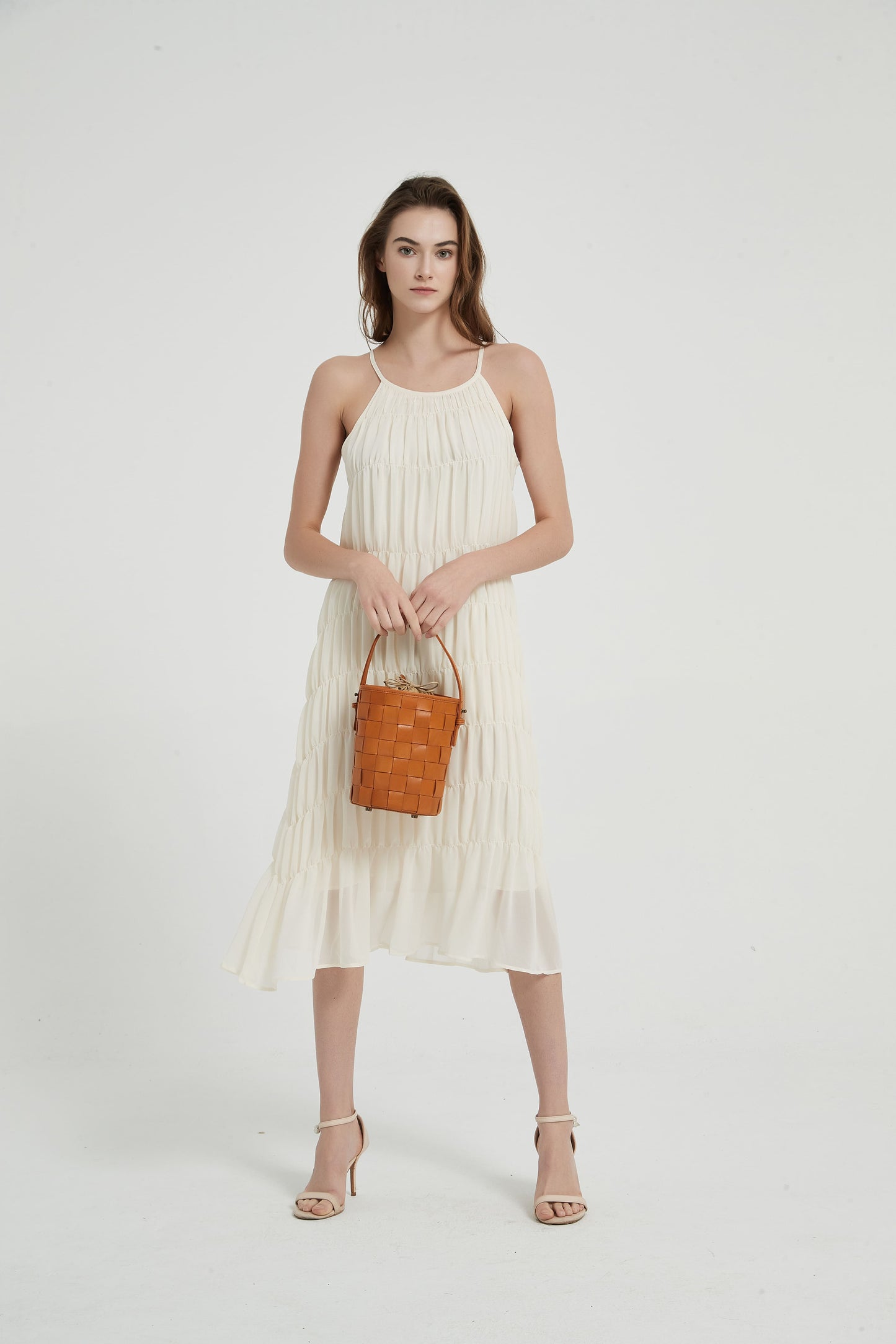 First Layer Cowhide Lucy Woven Tote Bag