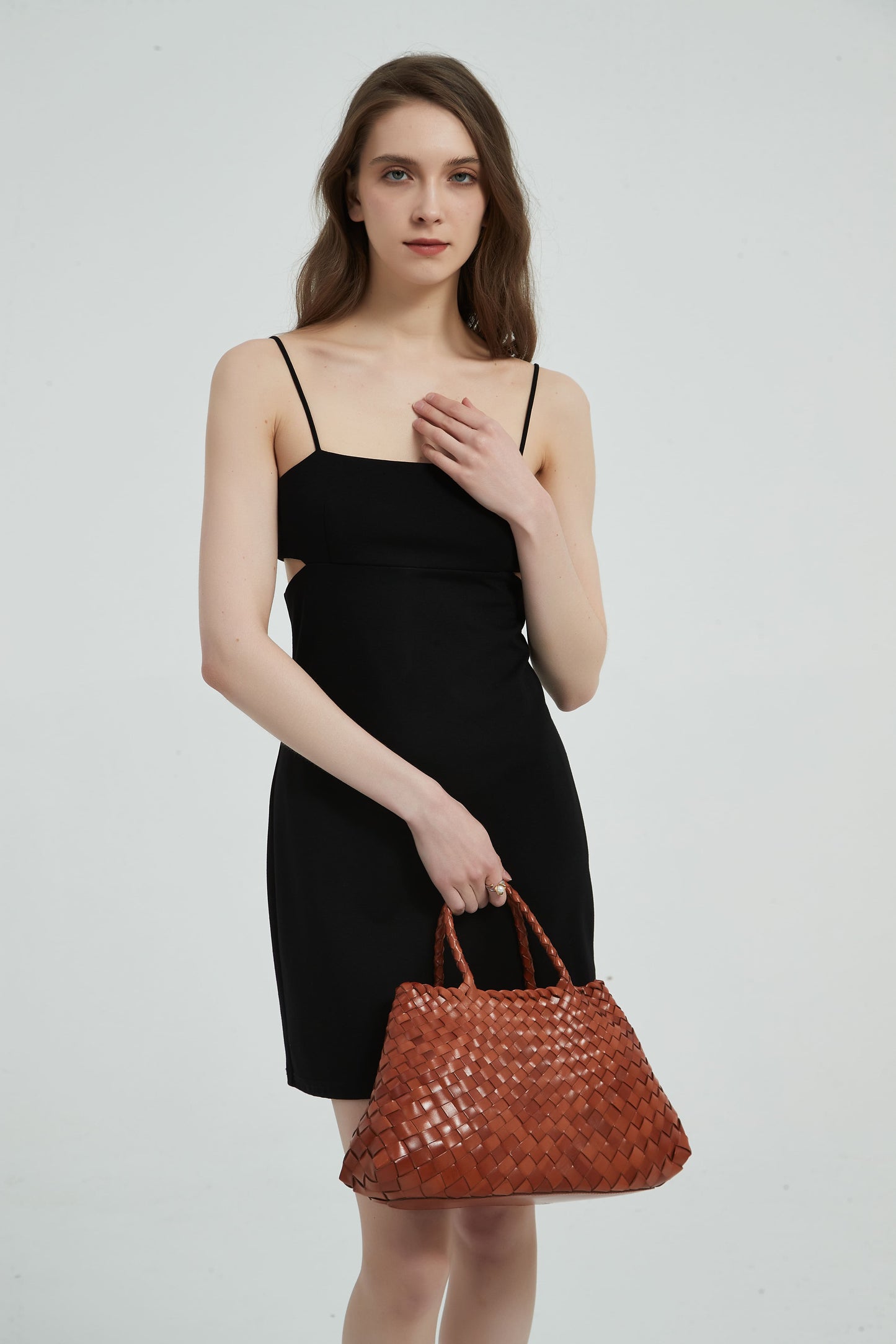 First Layer Cowhide Summer Woven Tote Bag