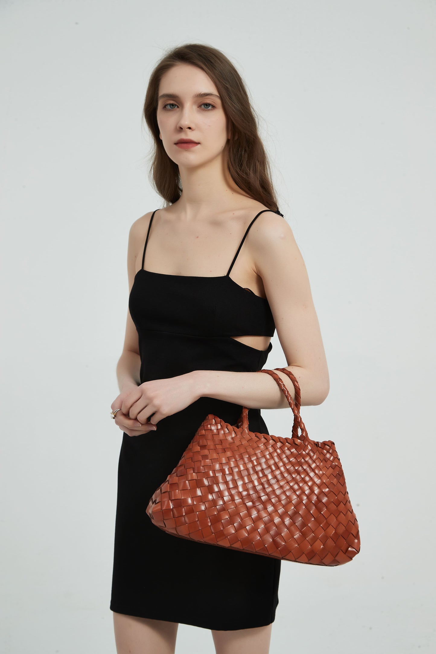 First Layer Cowhide Summer Woven Tote Bag