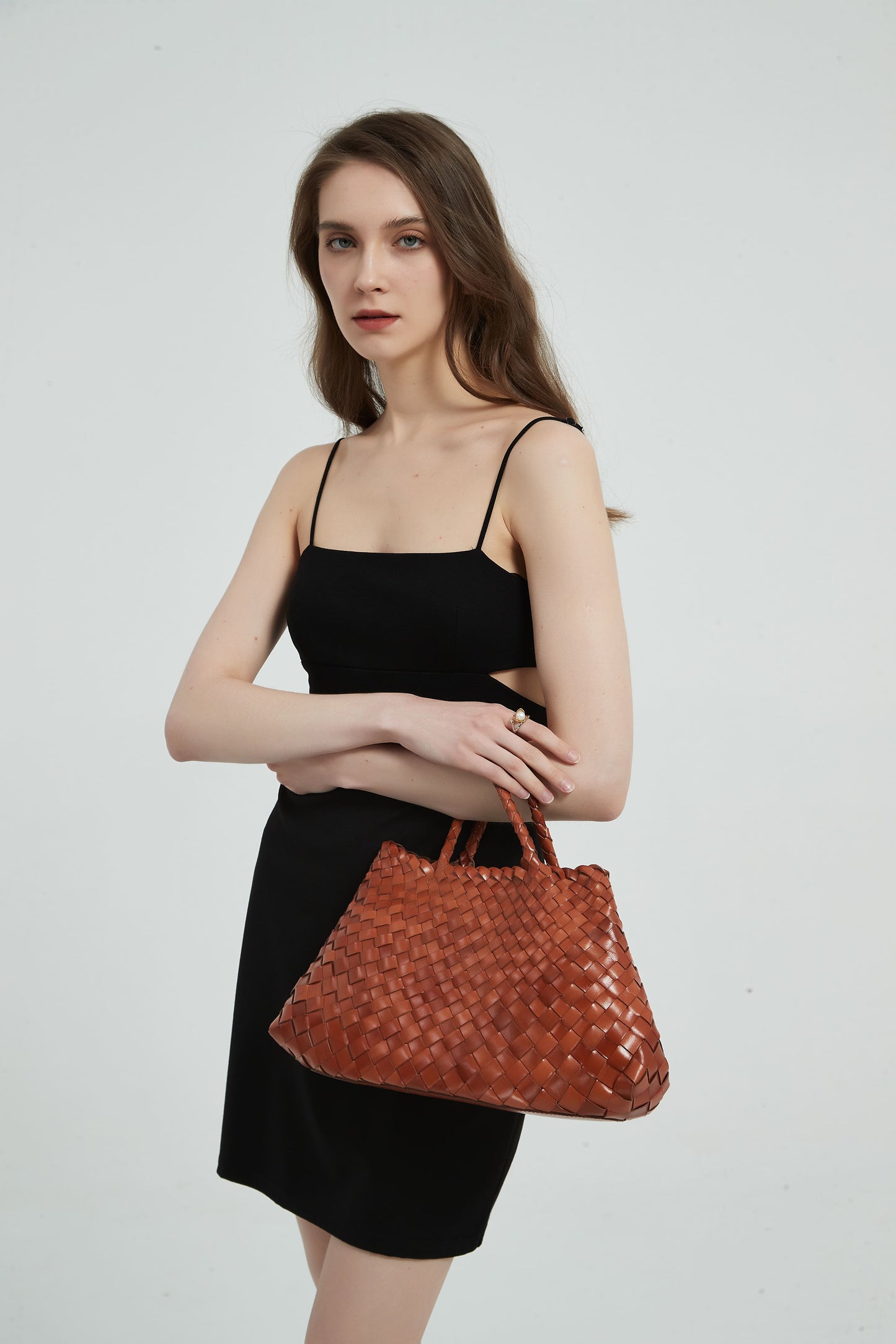 First Layer Cowhide Summer Woven Tote Bag