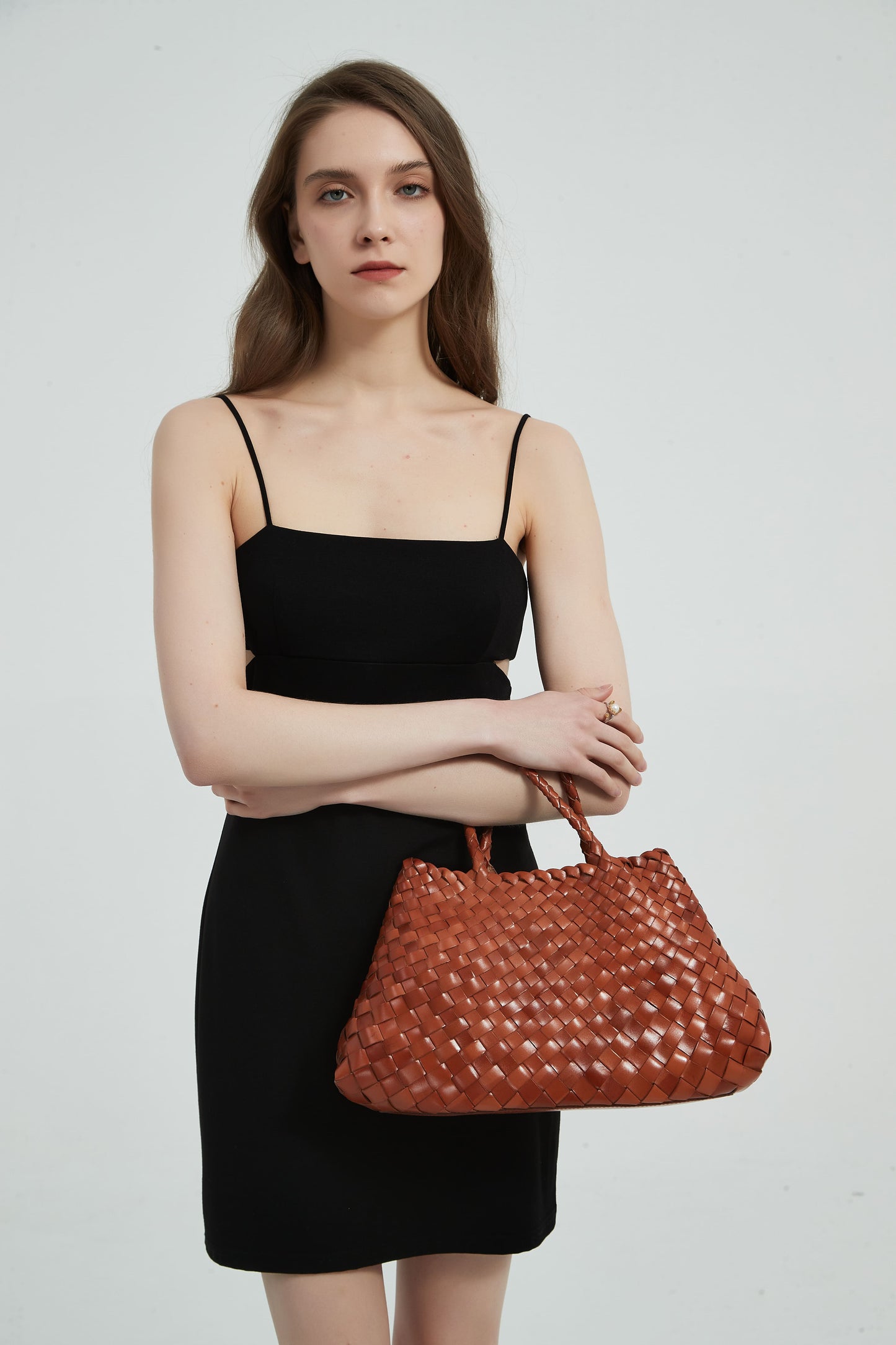 First Layer Cowhide Summer Woven Tote Bag