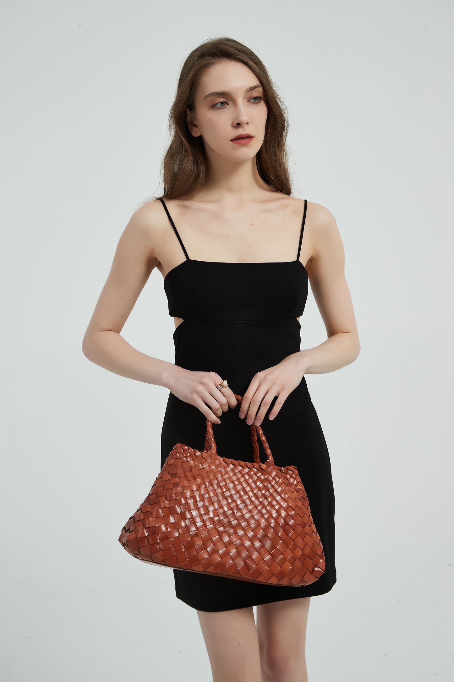 First Layer Cowhide Summer Woven Tote Bag