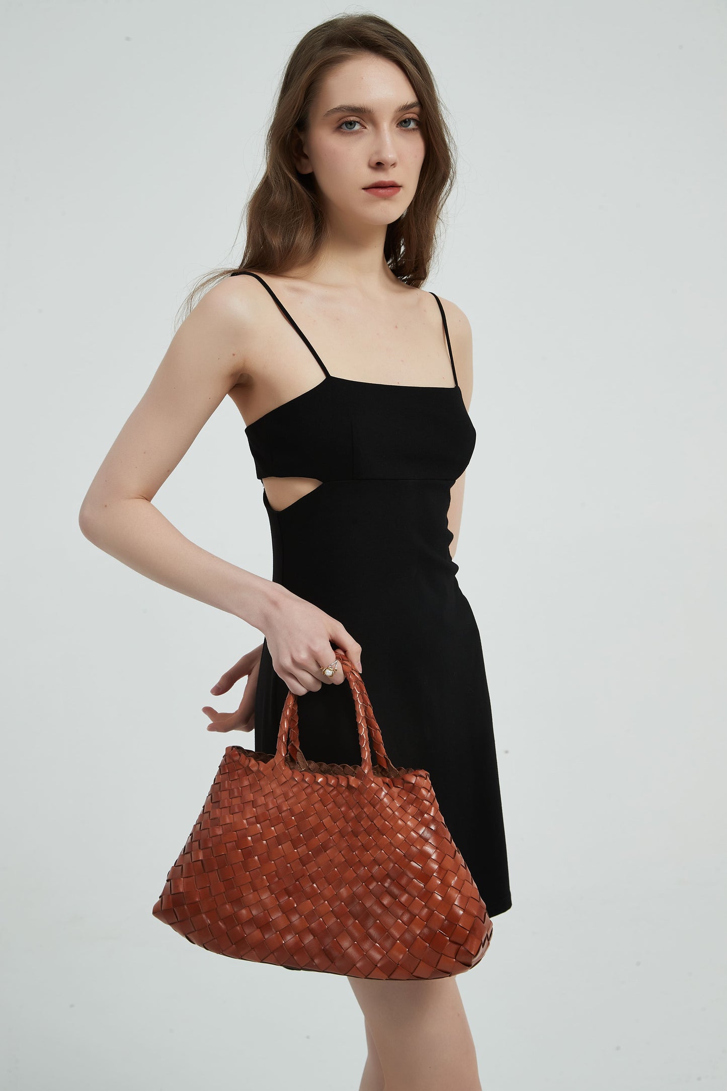 First Layer Cowhide Summer Woven Tote Bag
