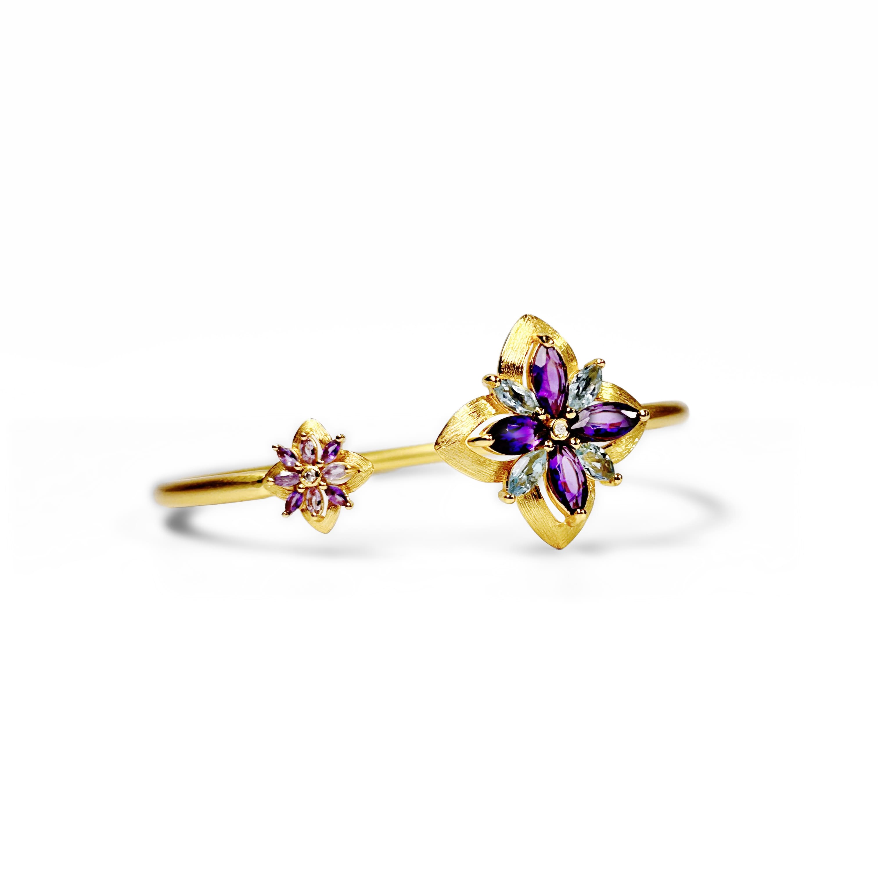 Water Lily Gold Diamond Bracelet