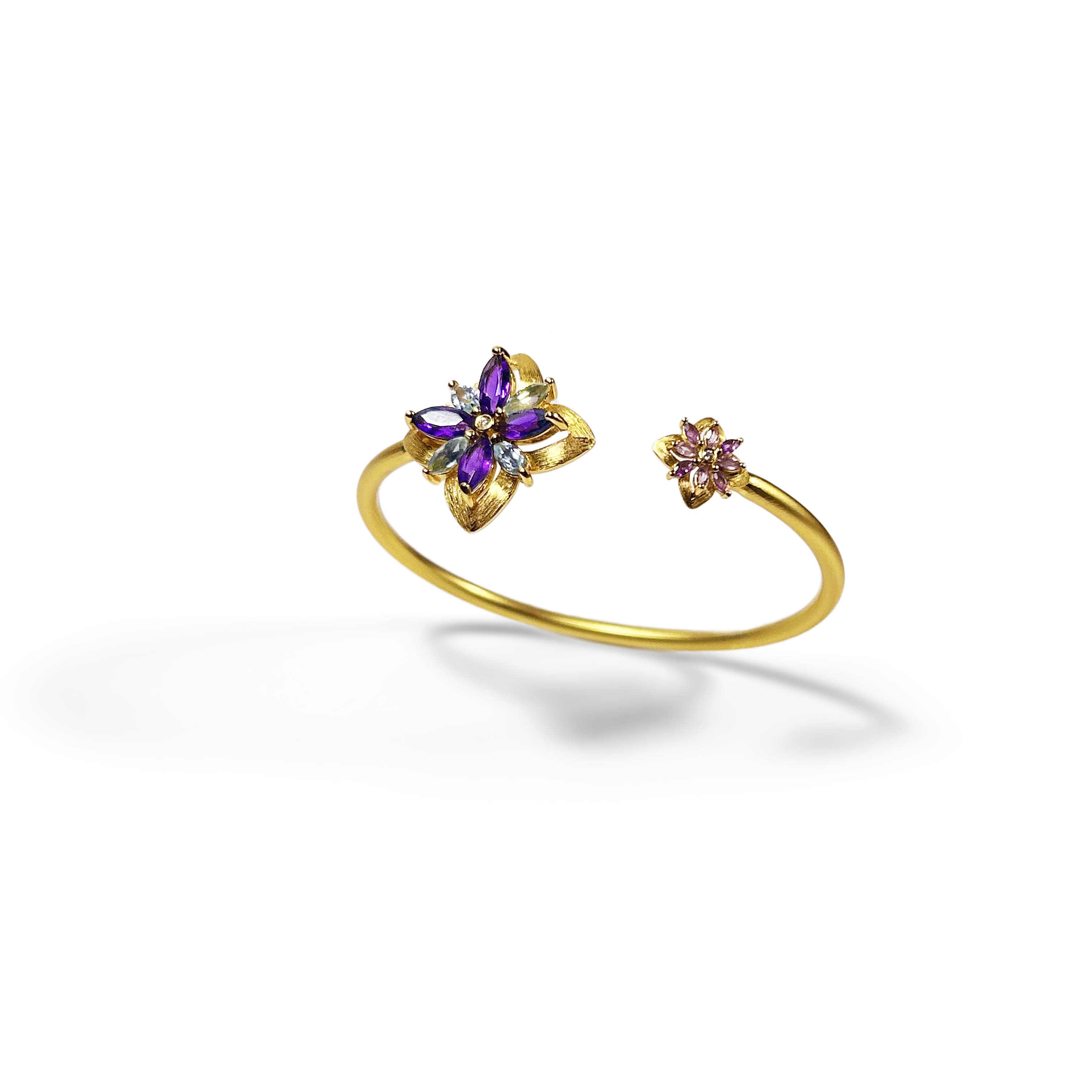 Water Lily Gold Diamond Bracelet