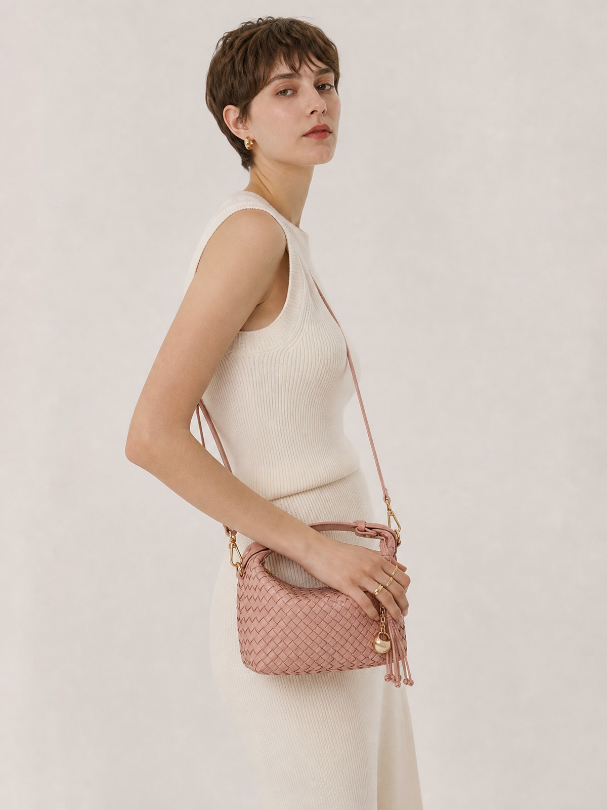 Camilla Half Moon Woven - Sakura Pink