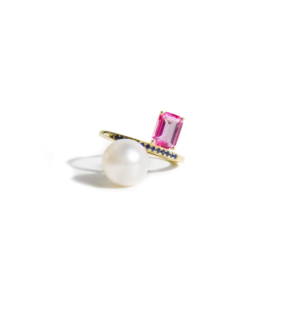 Toi et Moi Ring - Pink Topaz & Pearl