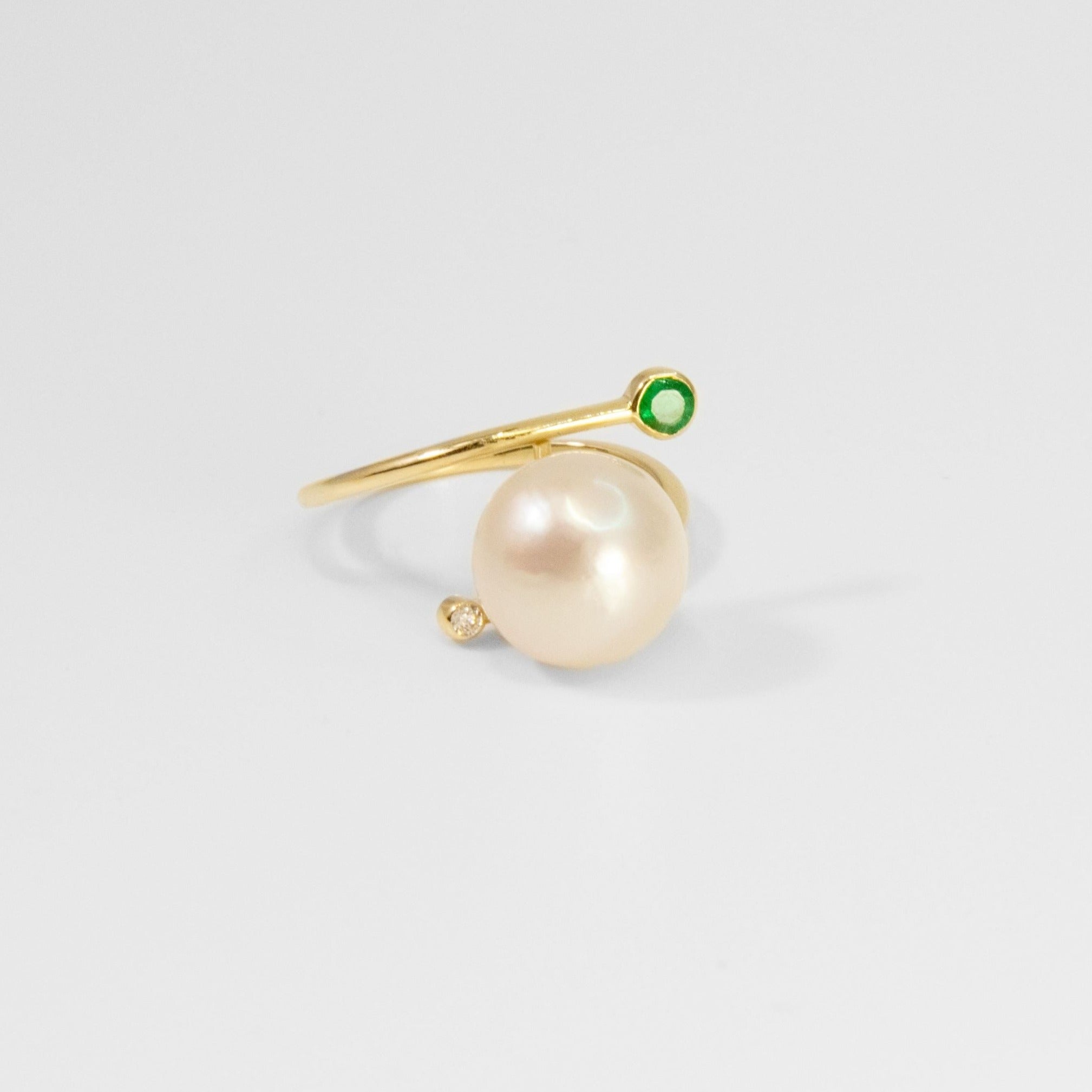 Toi et Moi Ring - Emerald and Diamond