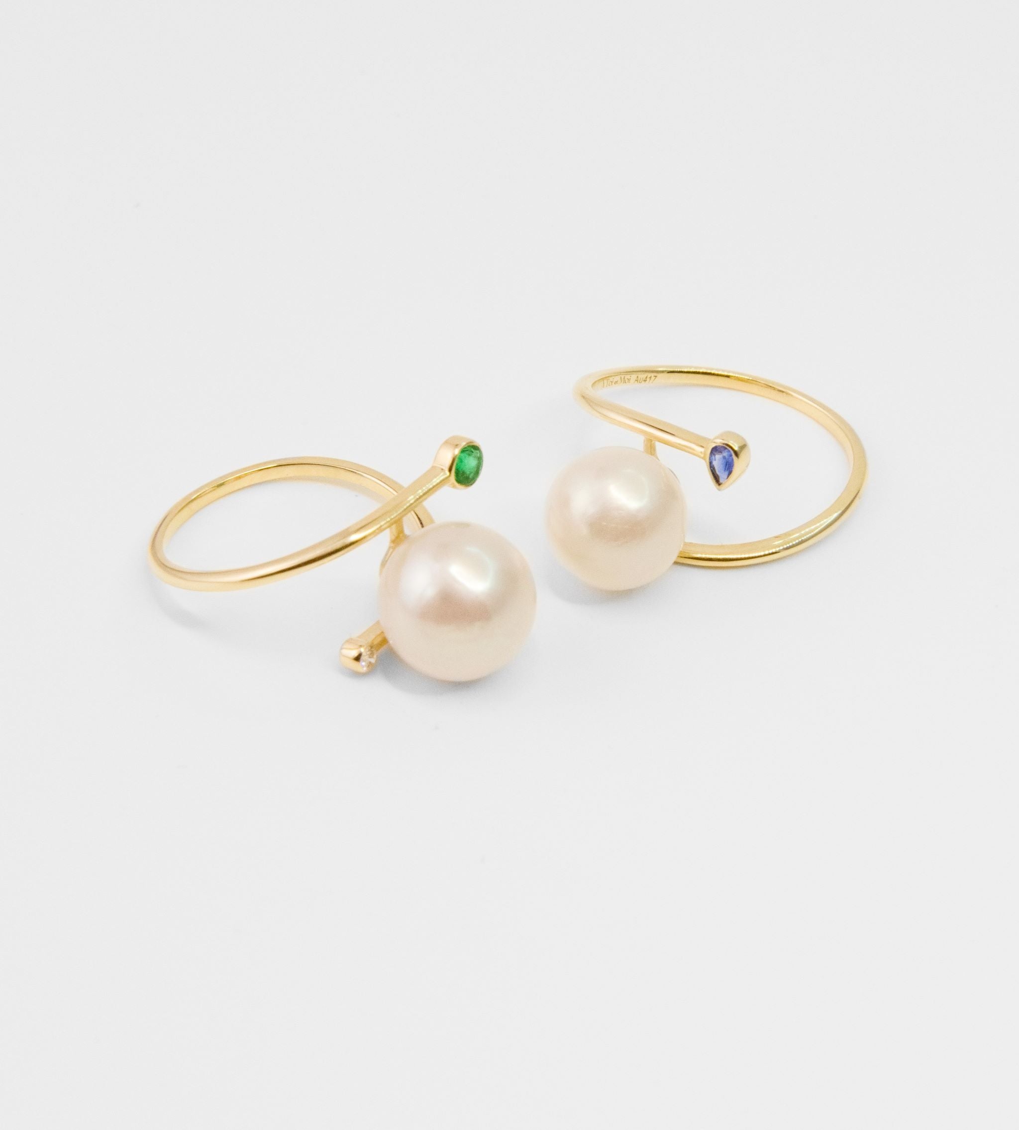 Toi et Moi Ring - Emerald and Diamond