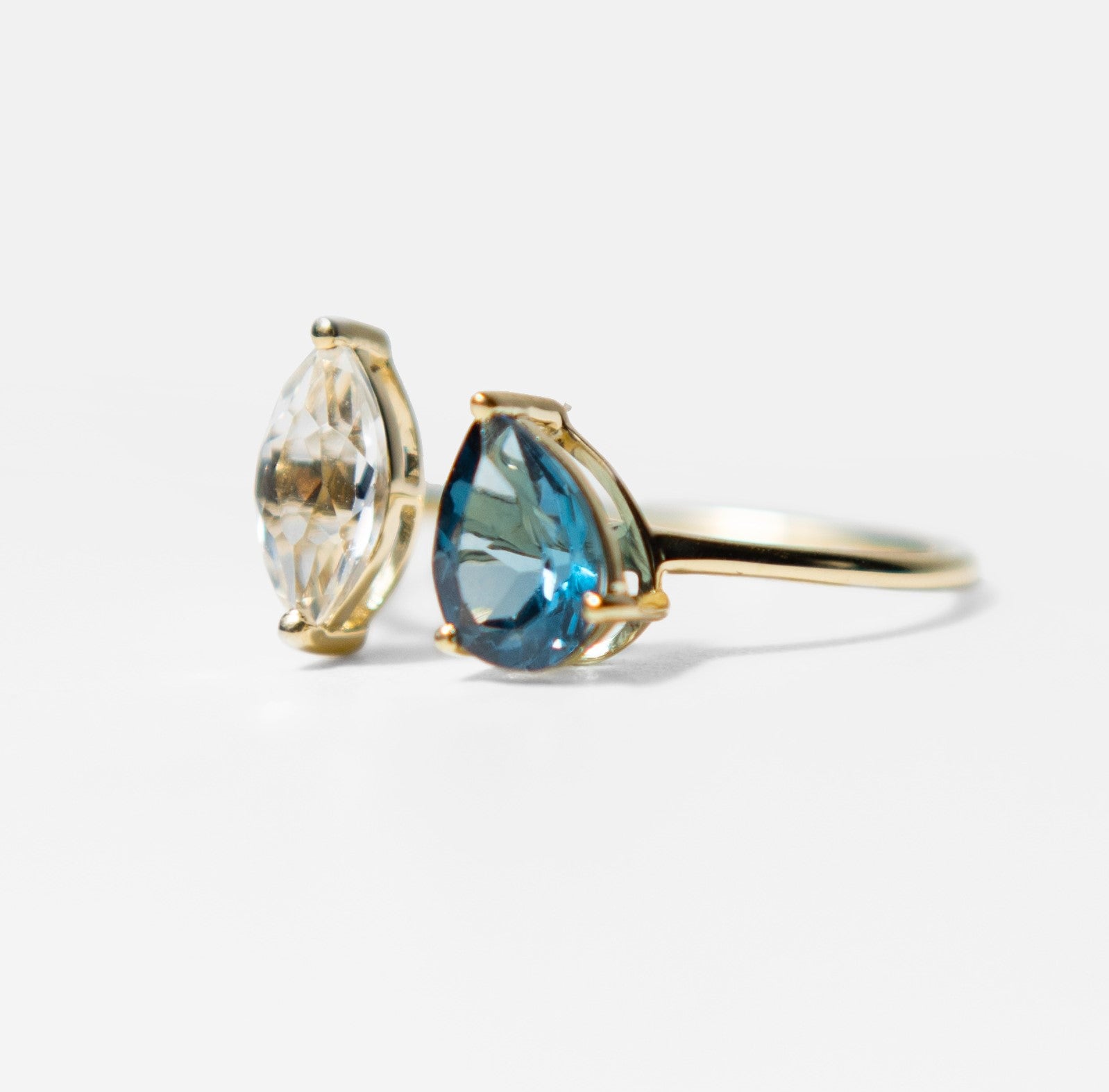 Toi et Moi - Blue and White Topaz