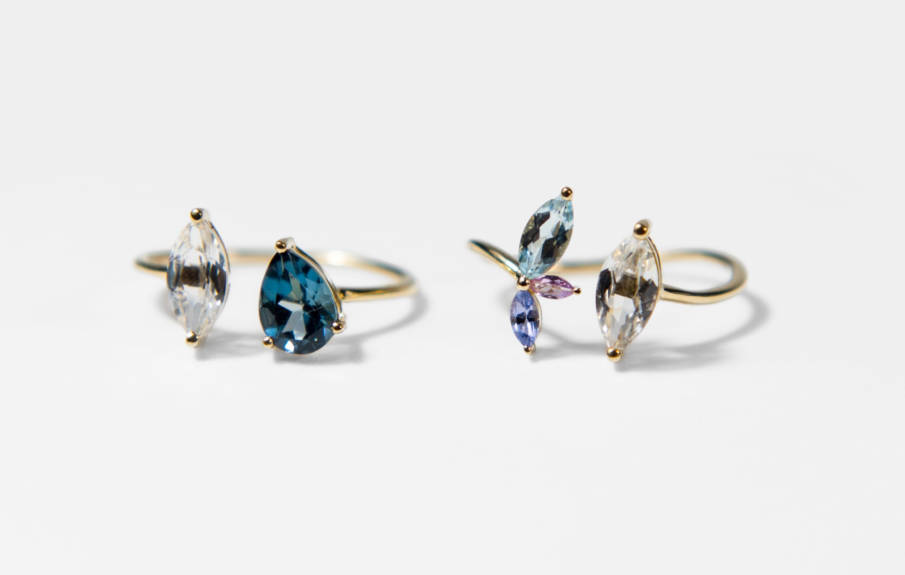 Toi et Moi - Topaz Tanzanite and Sapphire