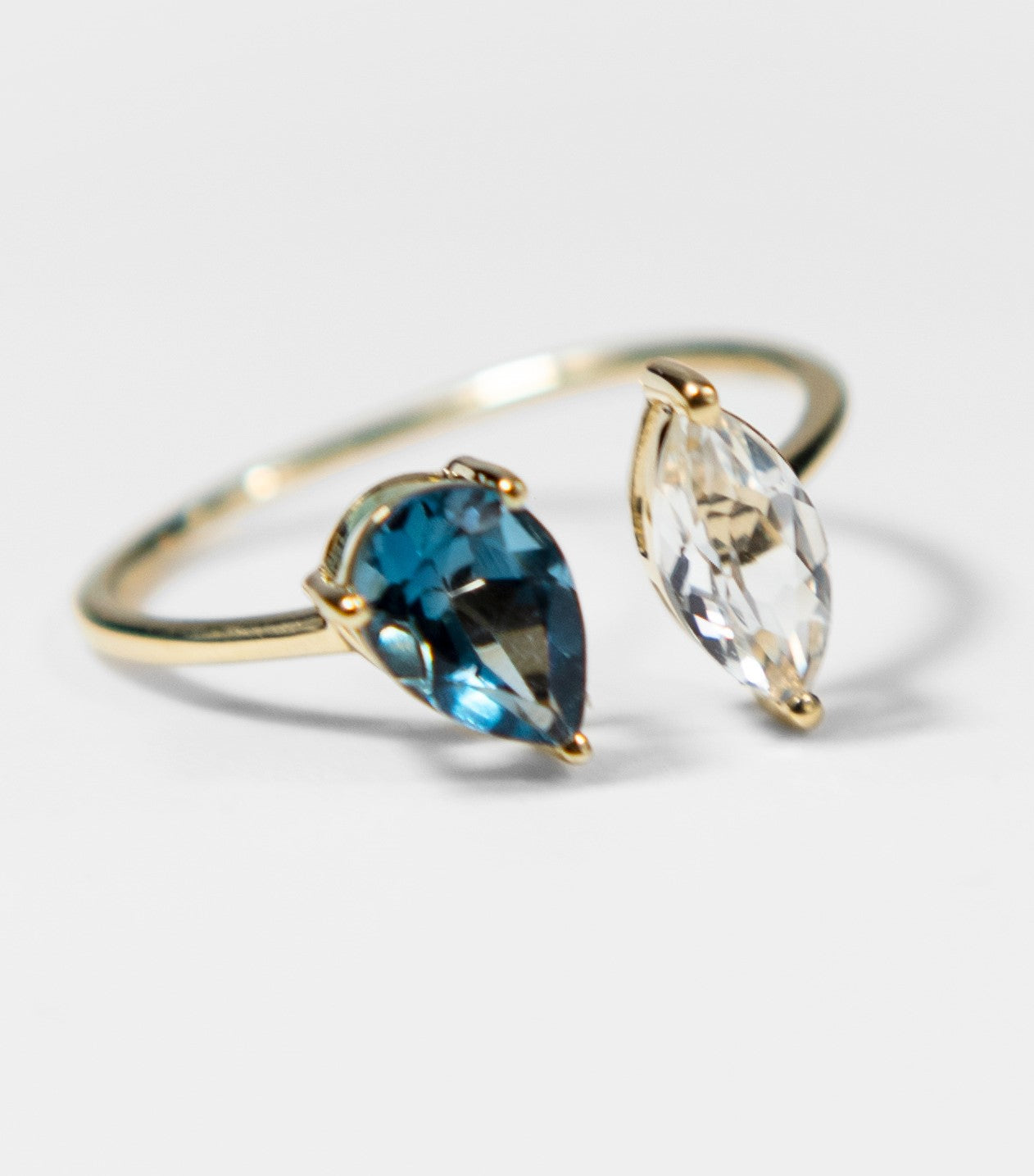 Toi et Moi - Blue and White Topaz