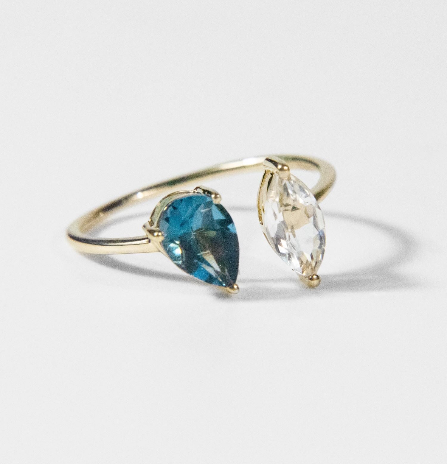 Toi et Moi - Blue and White Topaz