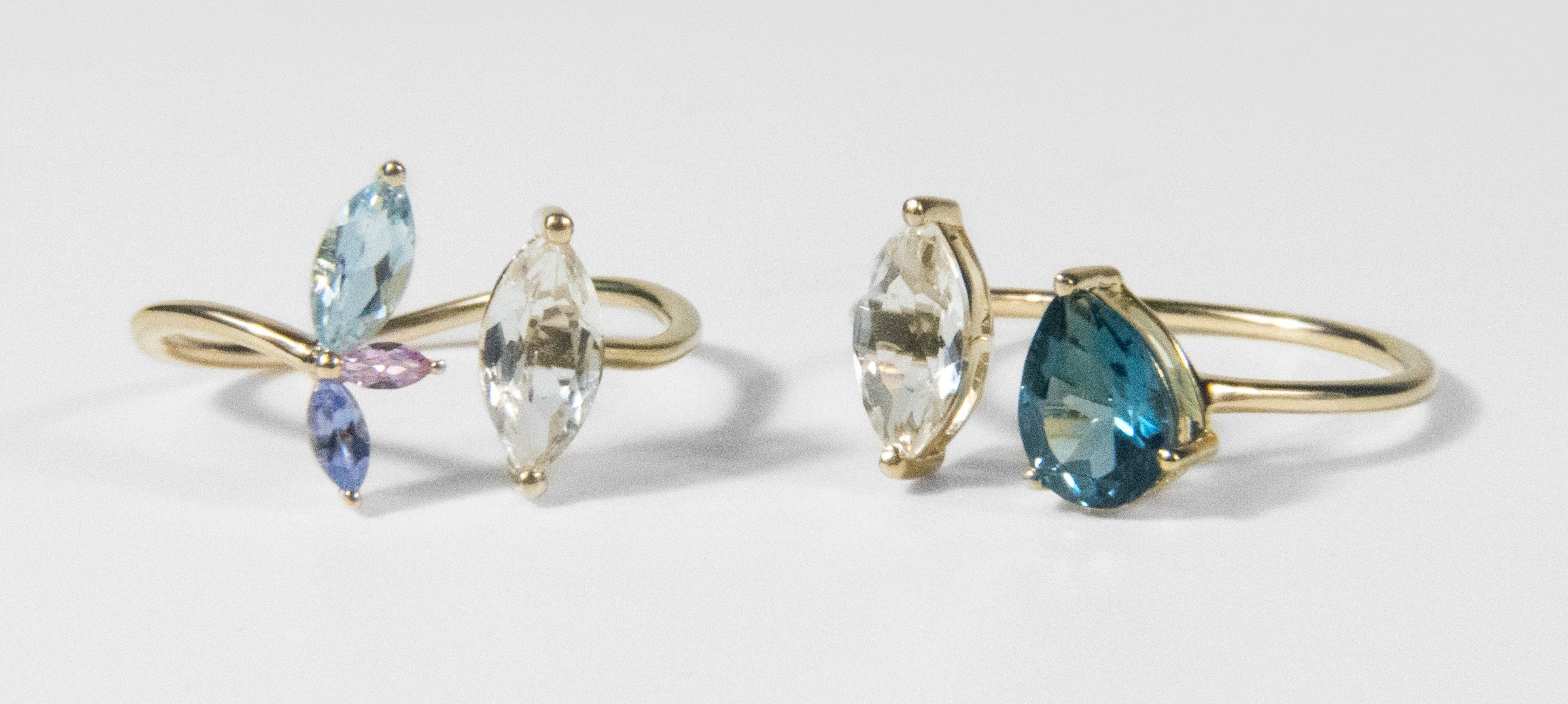 Toi et Moi - Topaz Tanzanite and Sapphire